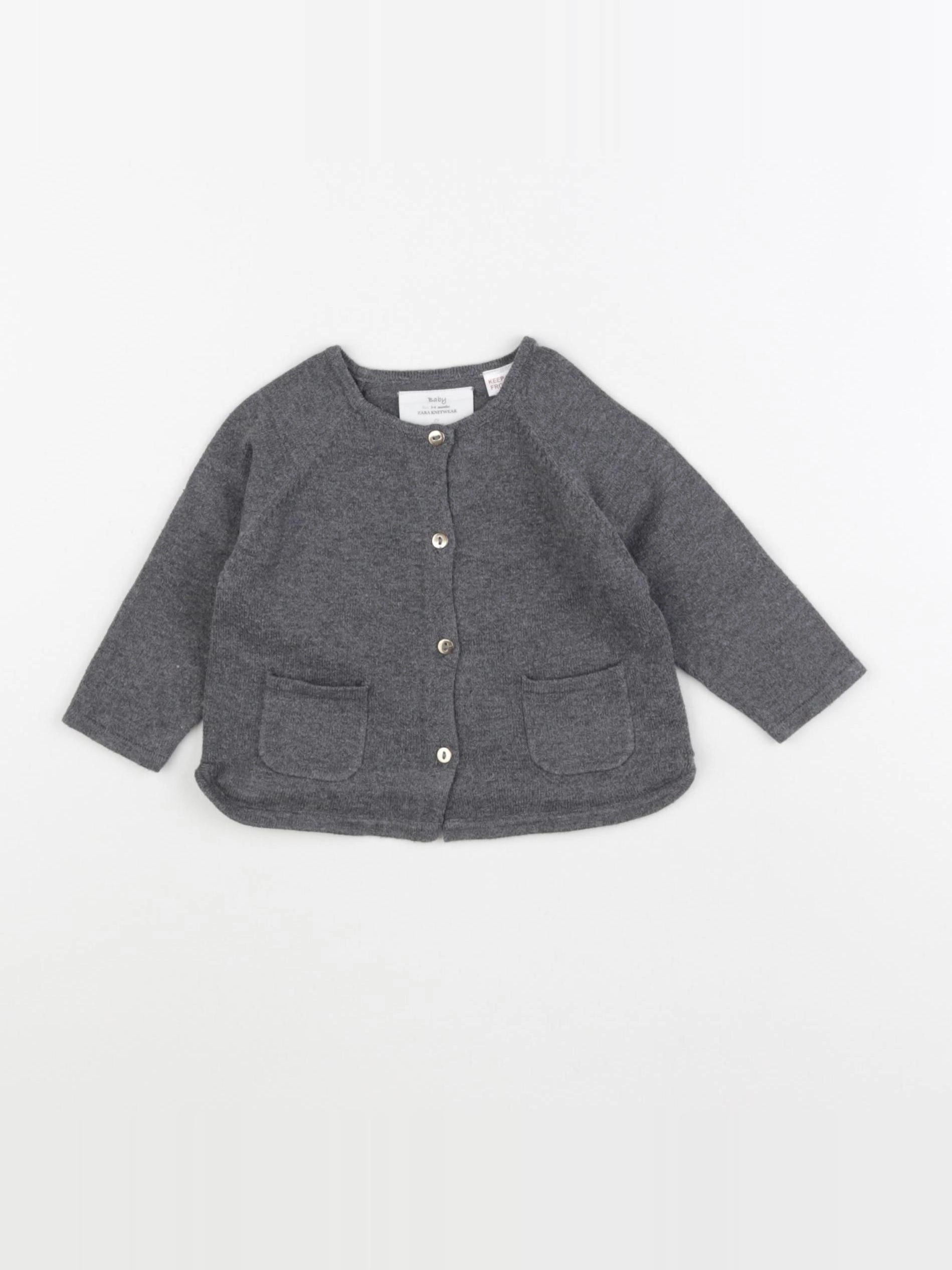 Zara - gilet gris - 3/6 mois