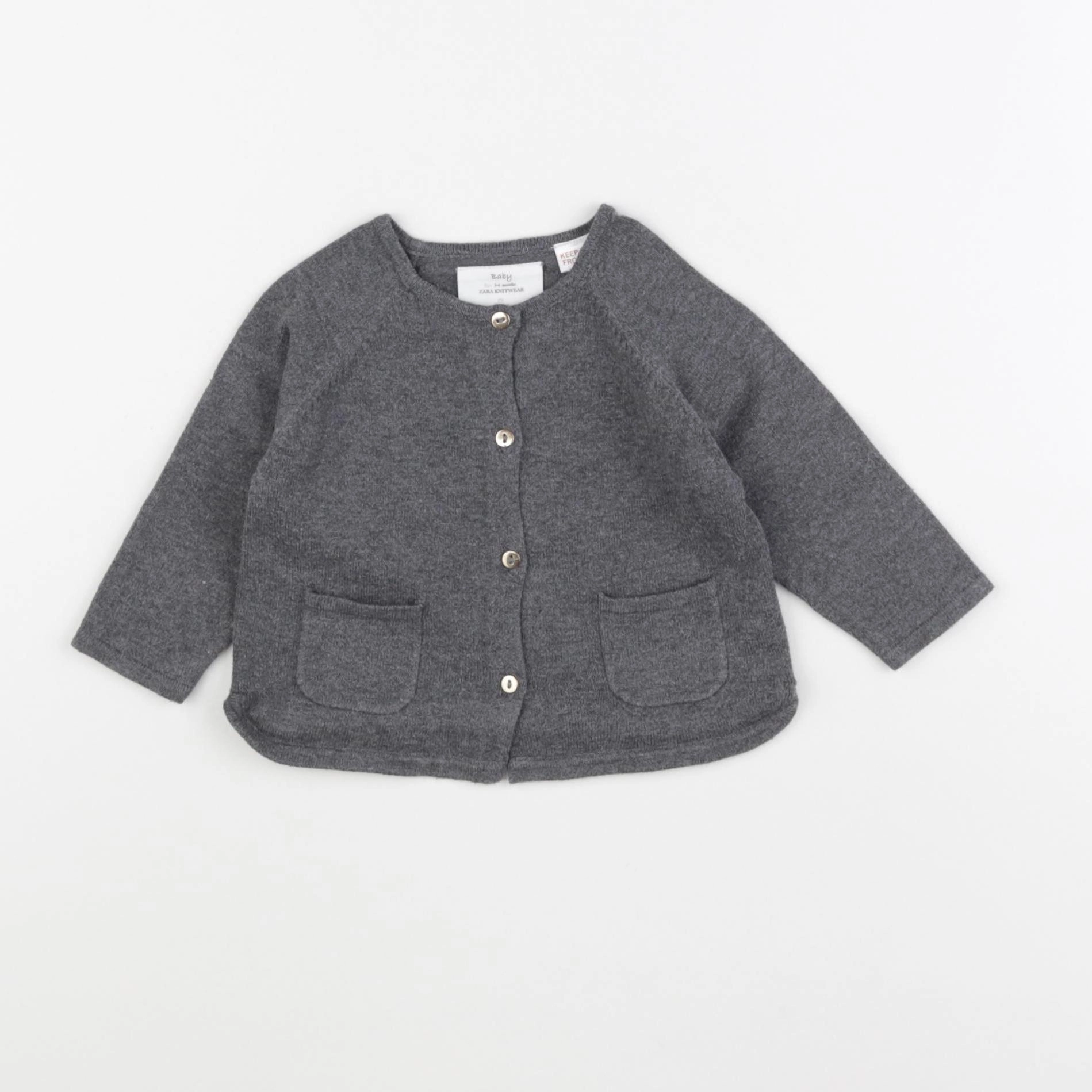 Zara - gilet gris - 3/6 mois