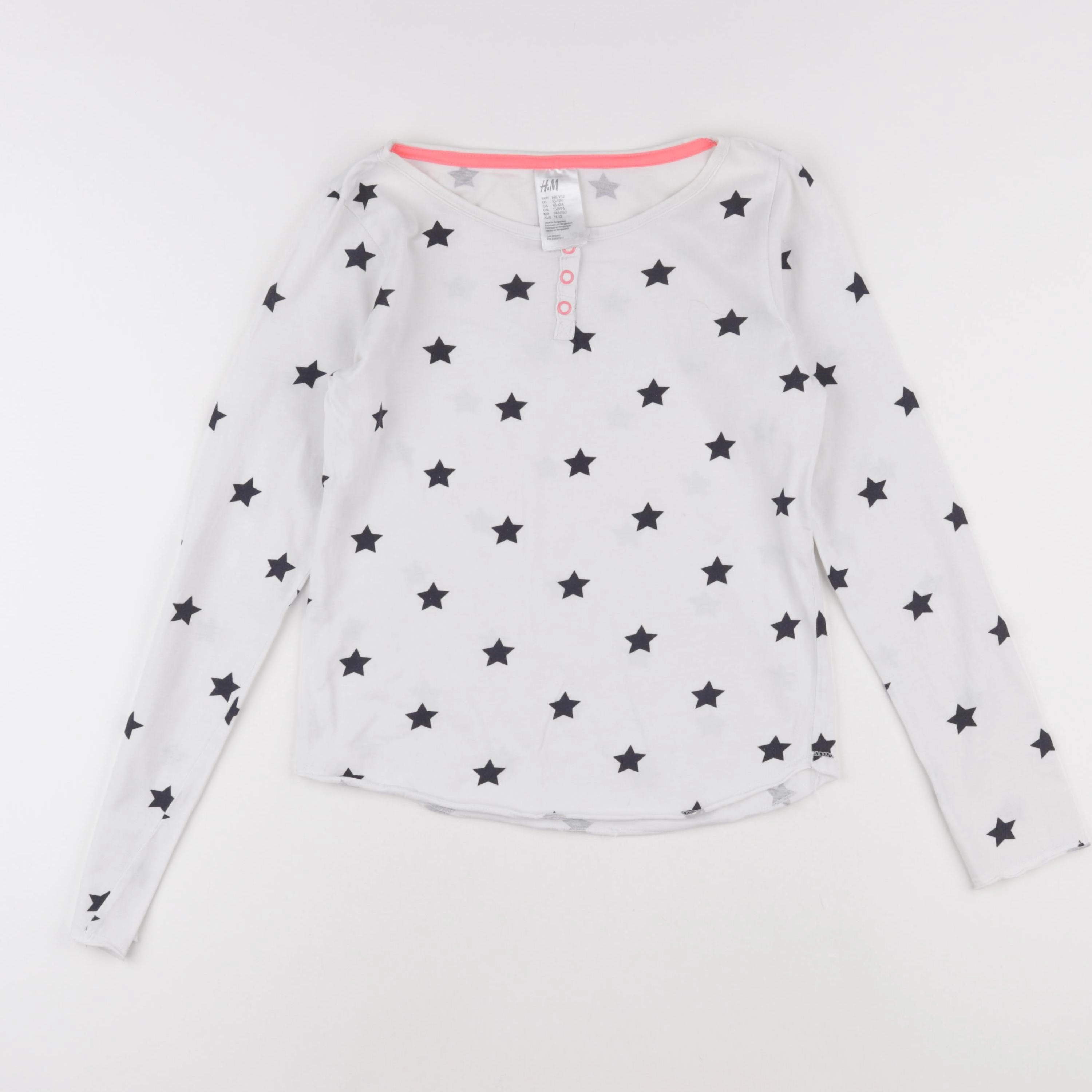 H&M - tee-shirt blanc, bleu - 10/12 ans