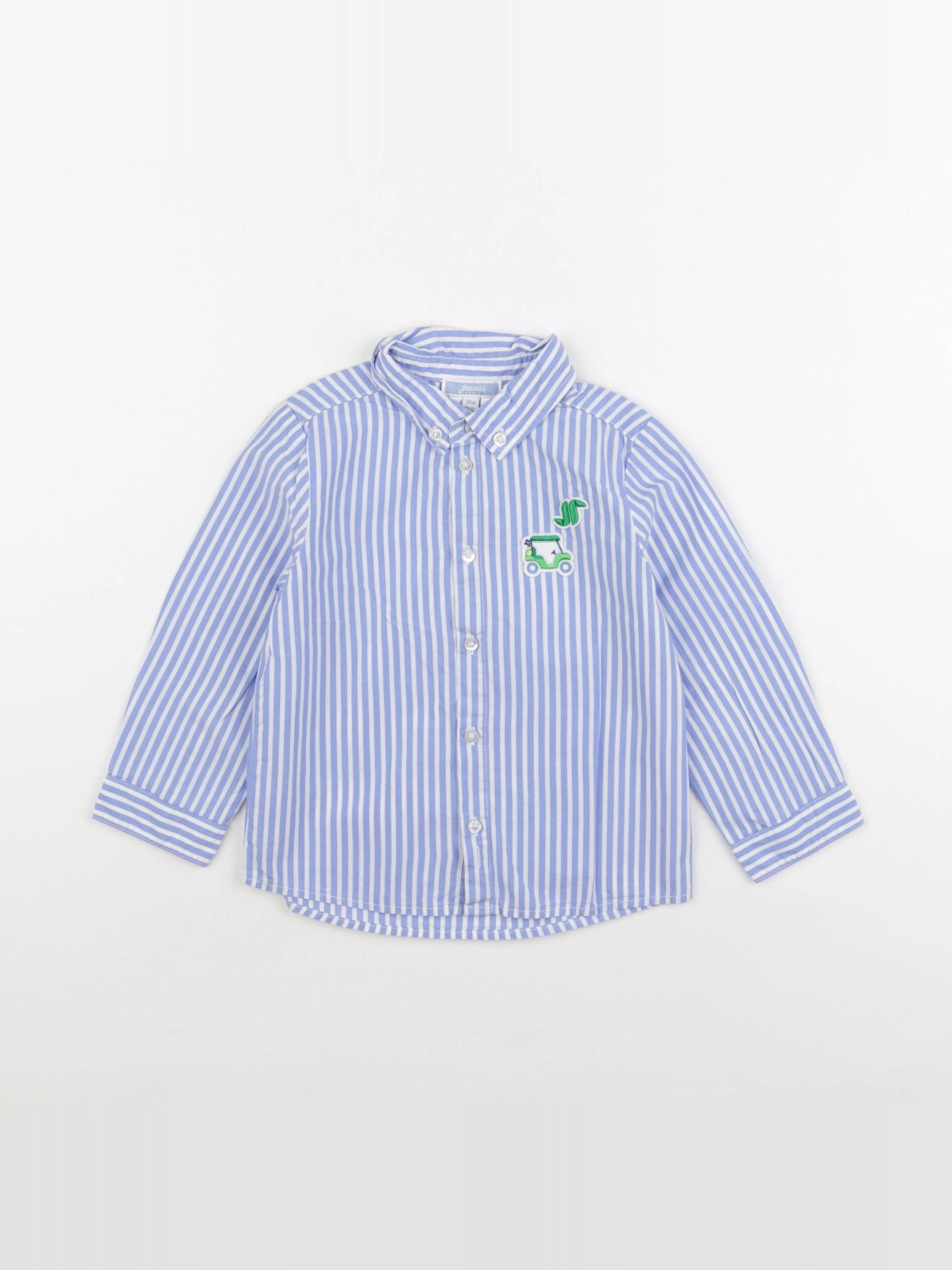 Jacadi - chemise blanc, bleu - 36 mois
