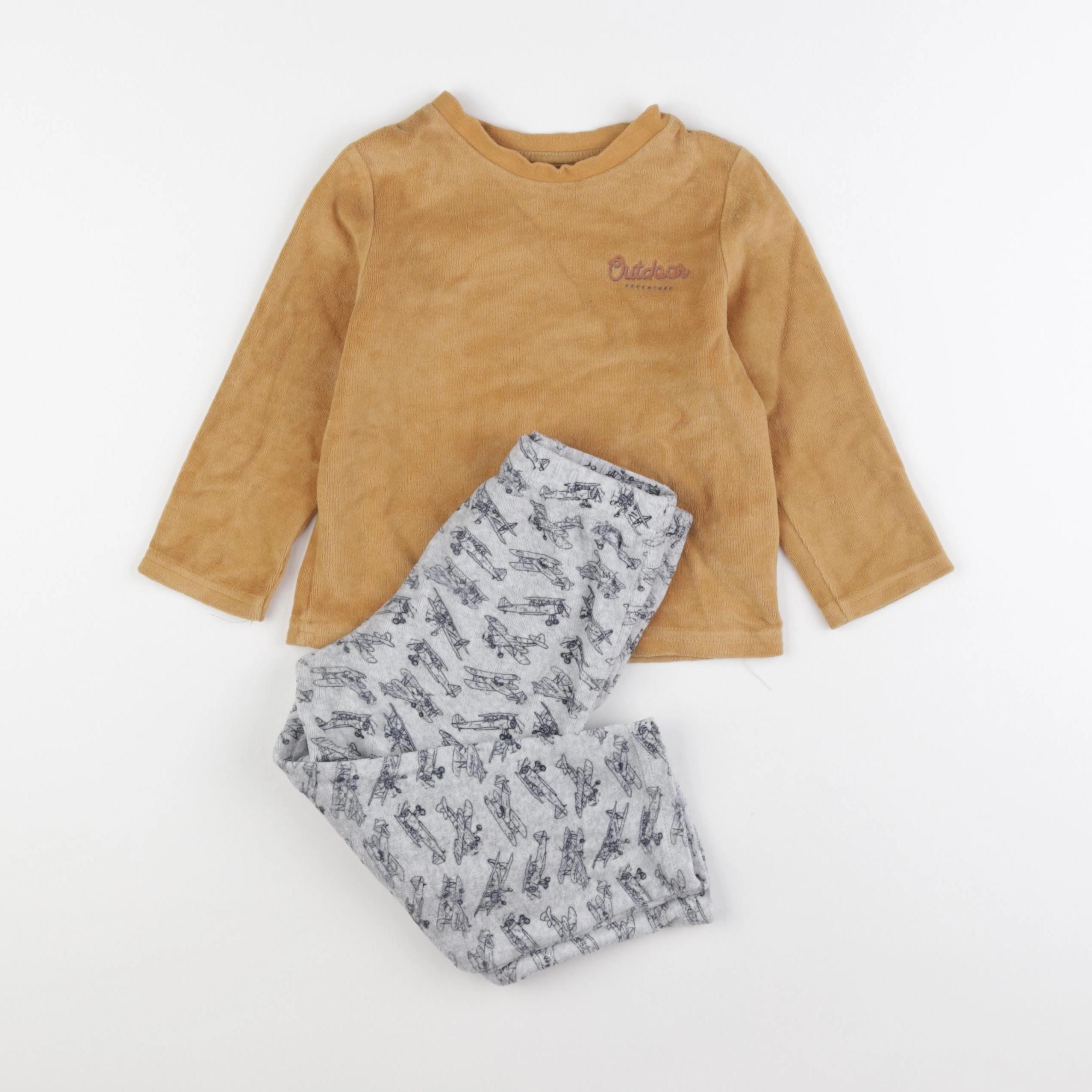 Vertbaudet - pyjama velours multicolore - 3 ans