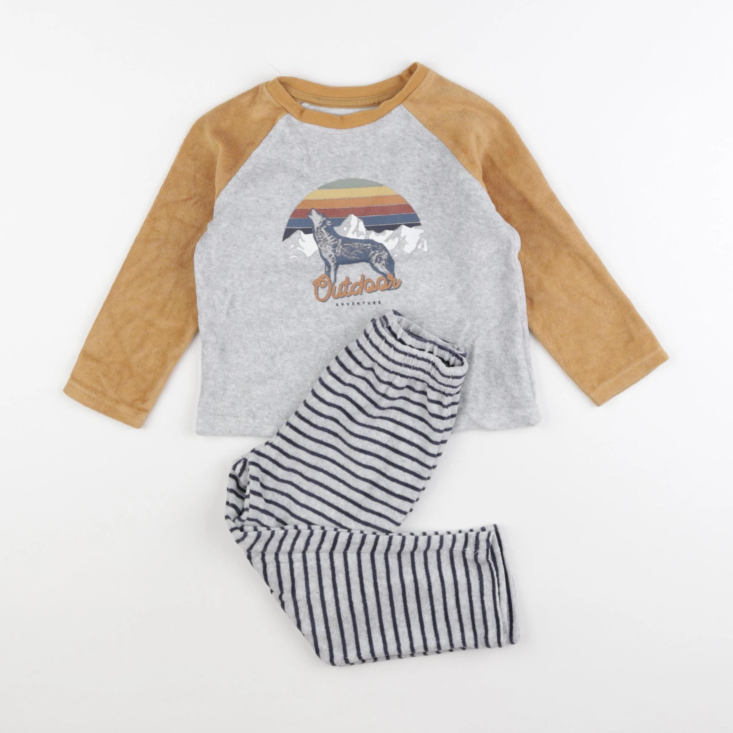 Vertbaudet - pyjama velours multicolore - 3 ans
