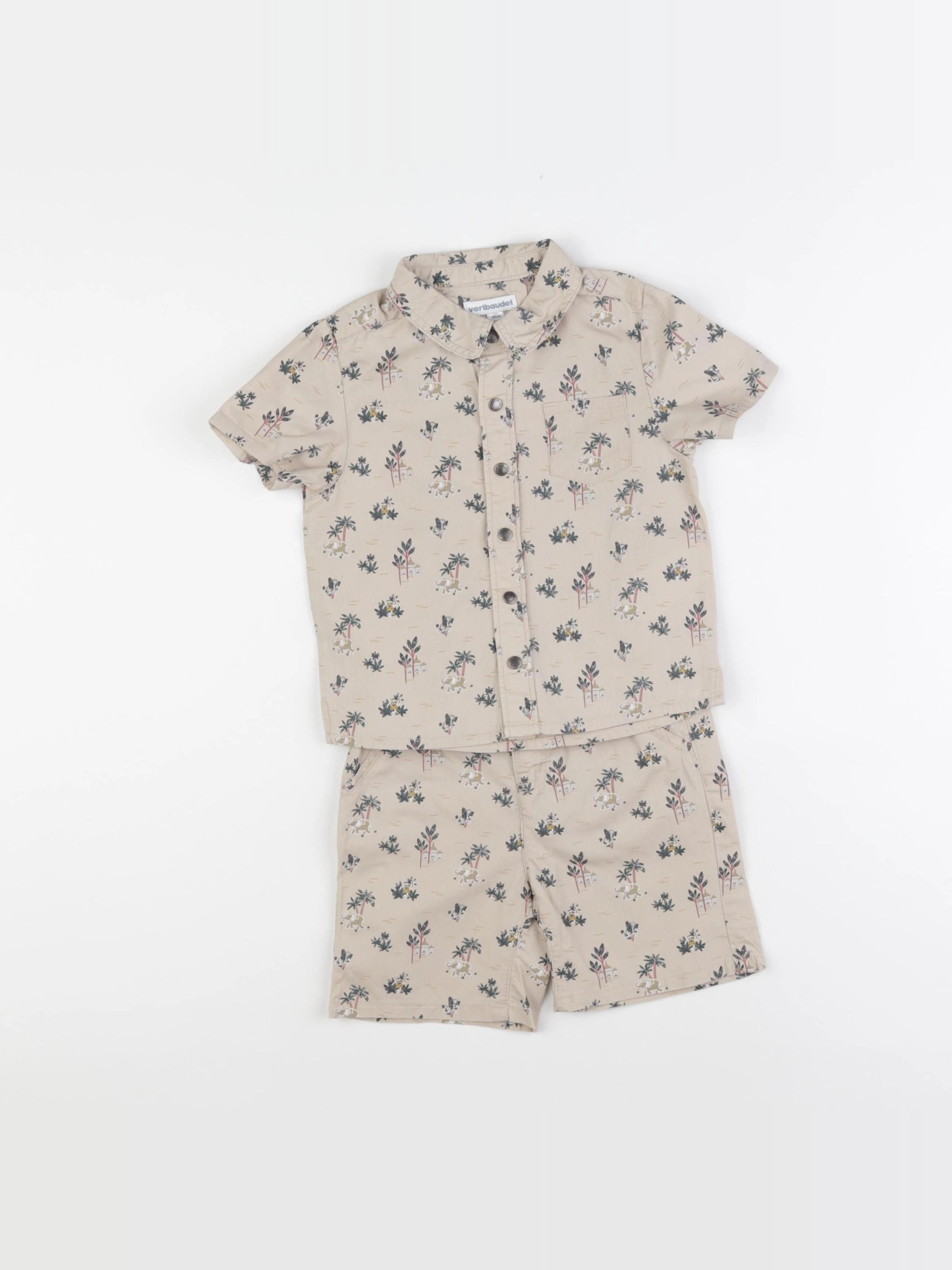 Vertbaudet - ensemble beige - 2 ans