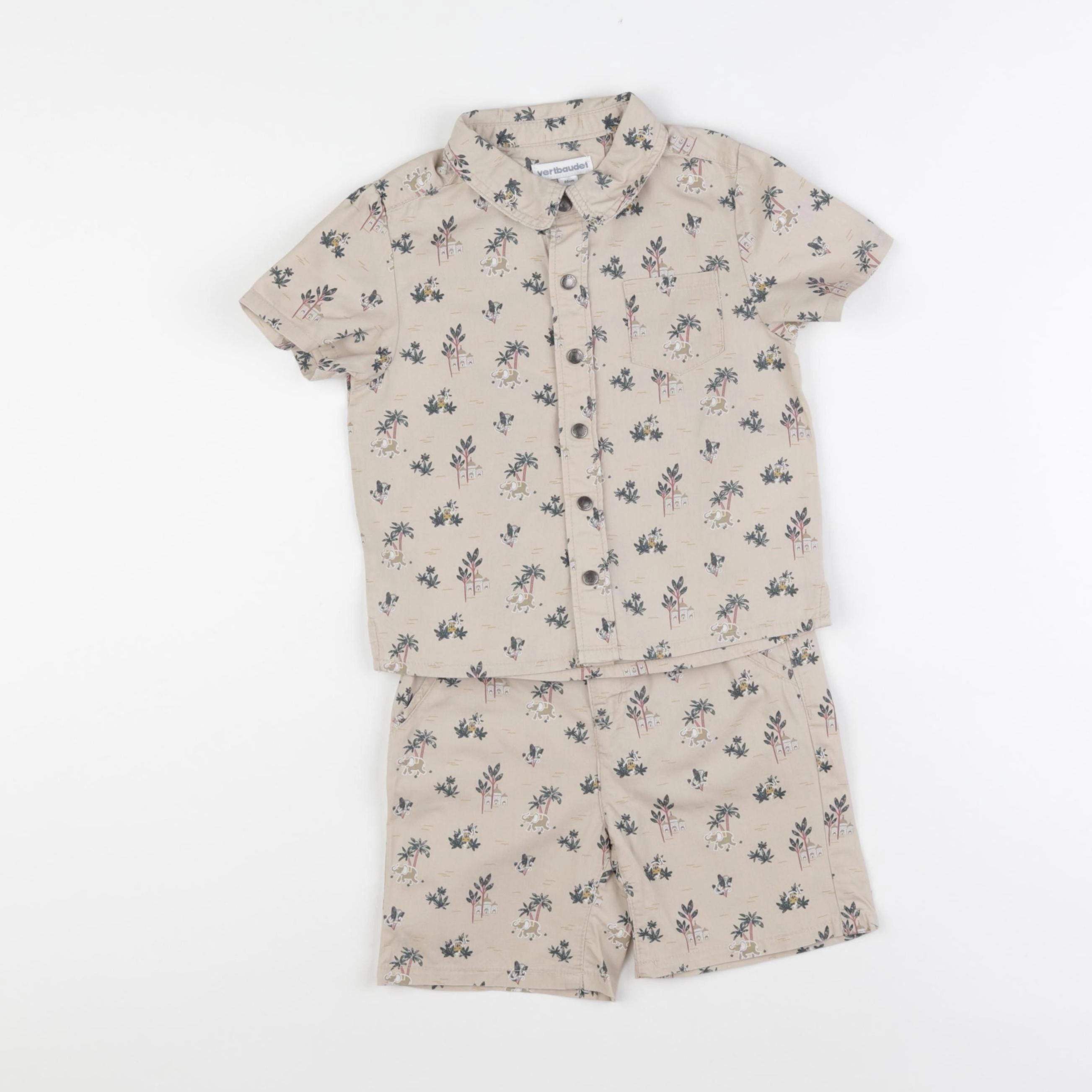 Vertbaudet - ensemble beige - 2 ans