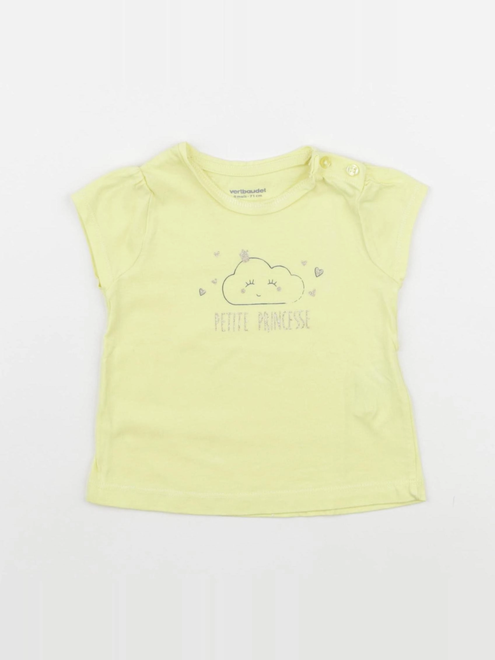 Vertbaudet - tee-shirt jaune - 9 mois