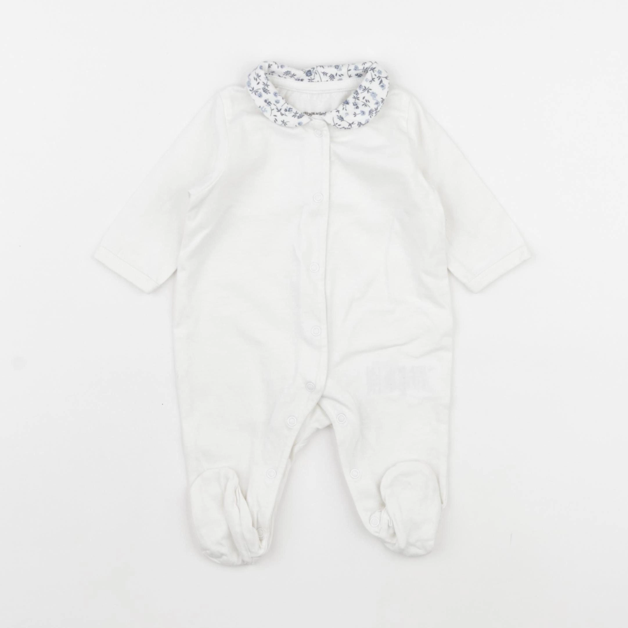 Vertbaudet - pyjama coton blanc - 1 mois