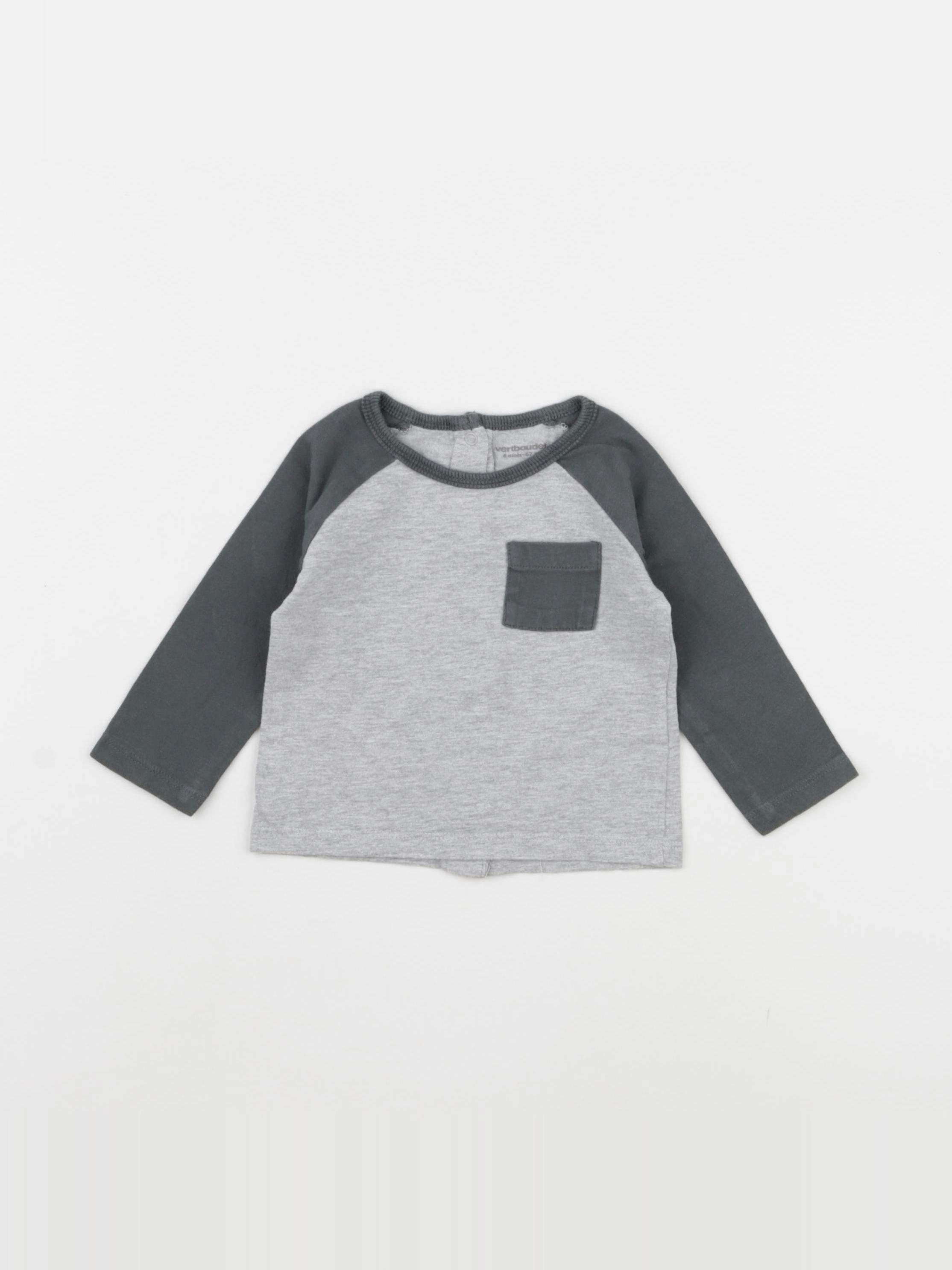 Vertbaudet - tee-shirt gris - 6 mois