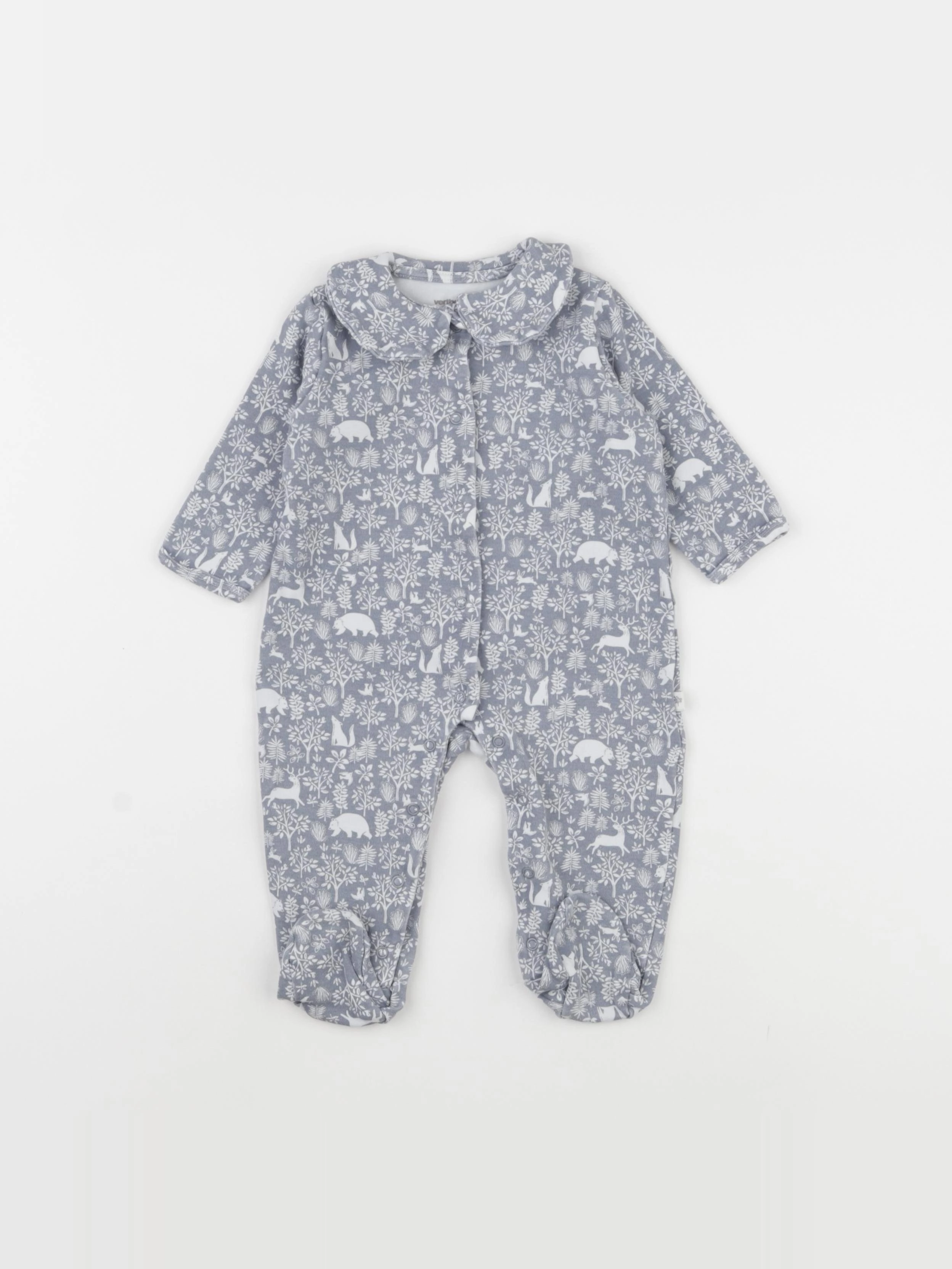 Vertbaudet - pyjama coton bleu - 6 mois
