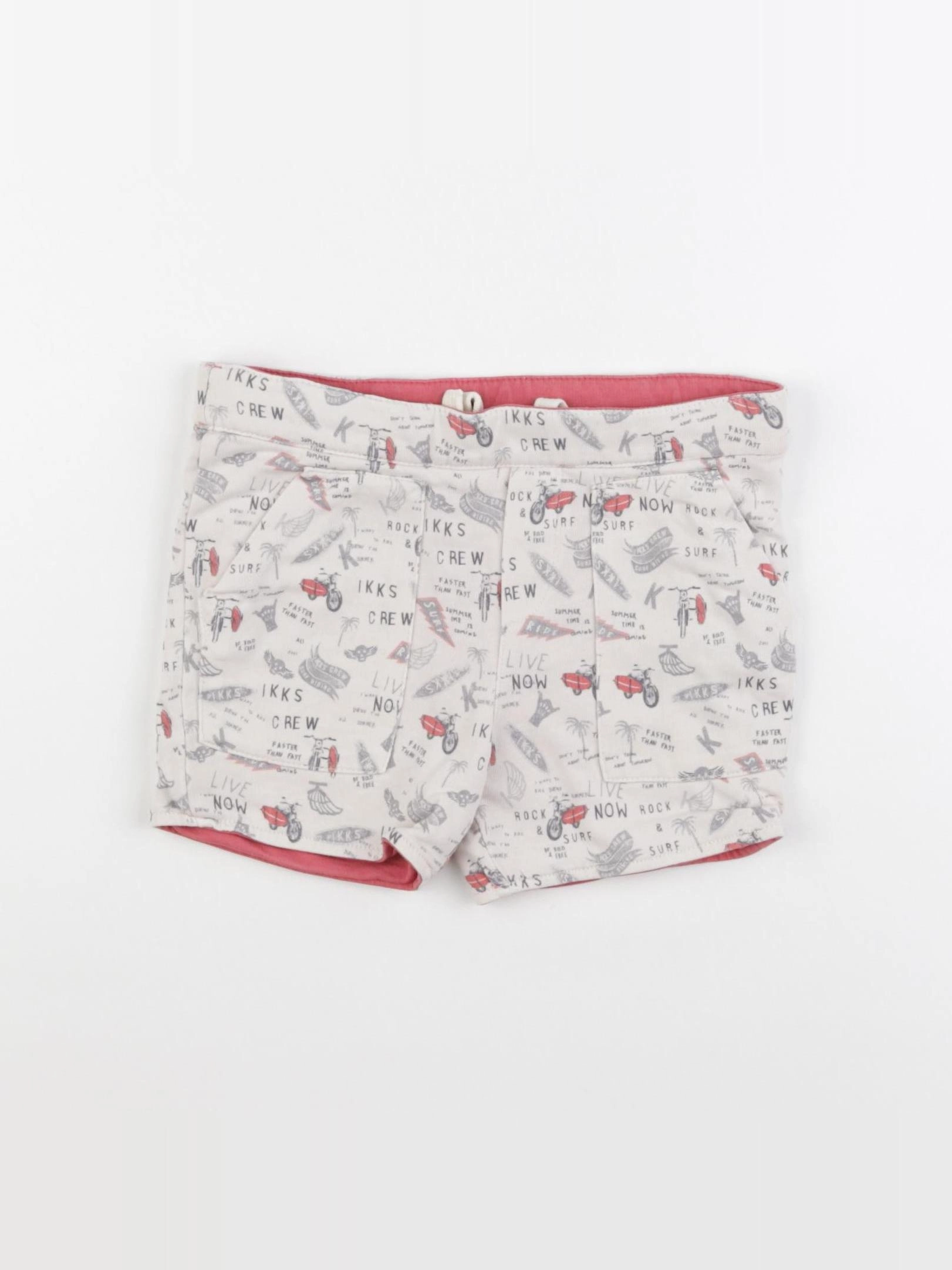 IKKS - short réversible blanc, rose - 2 ans