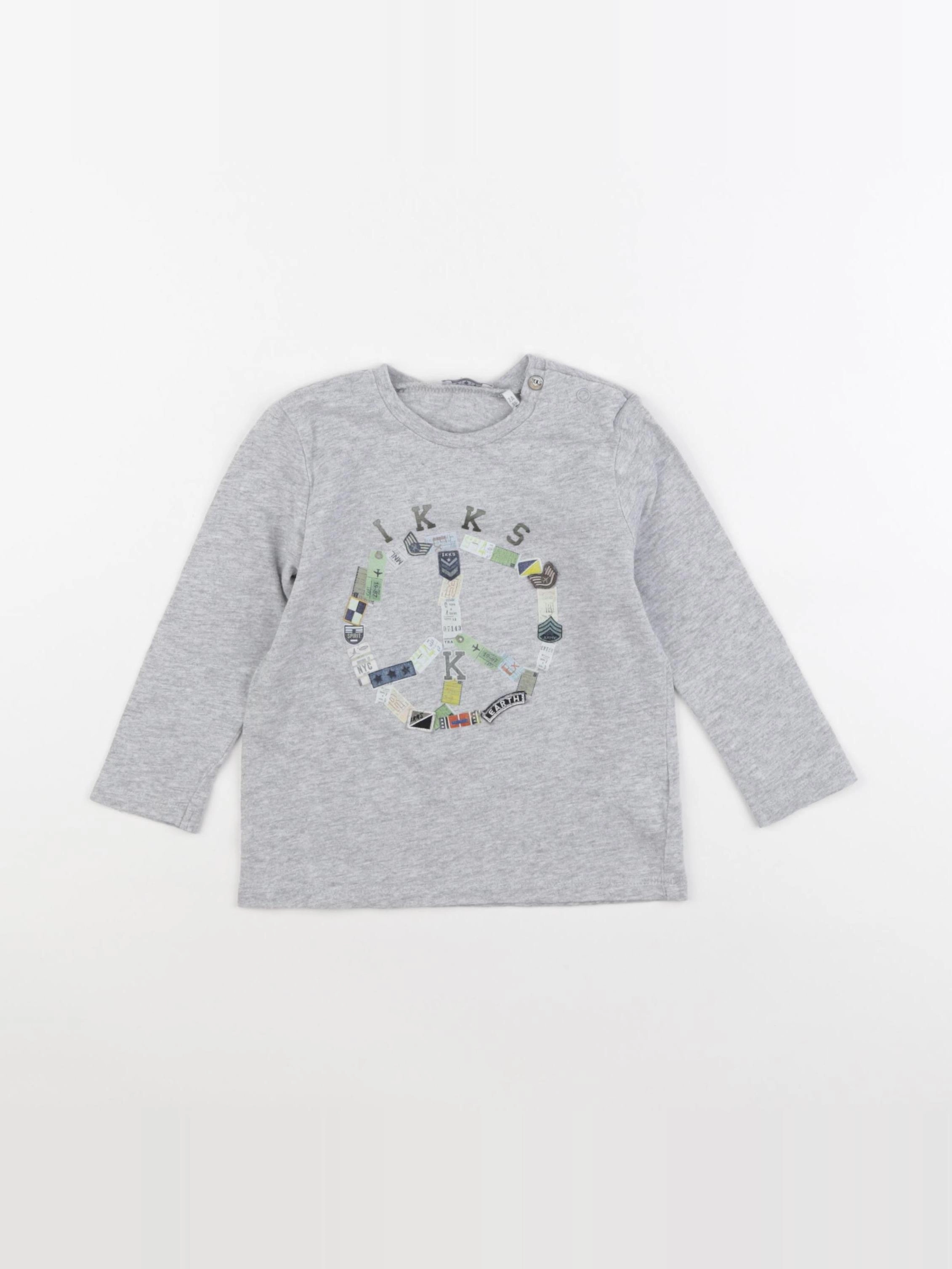 IKKS - tee-shirt gris - 2 ans