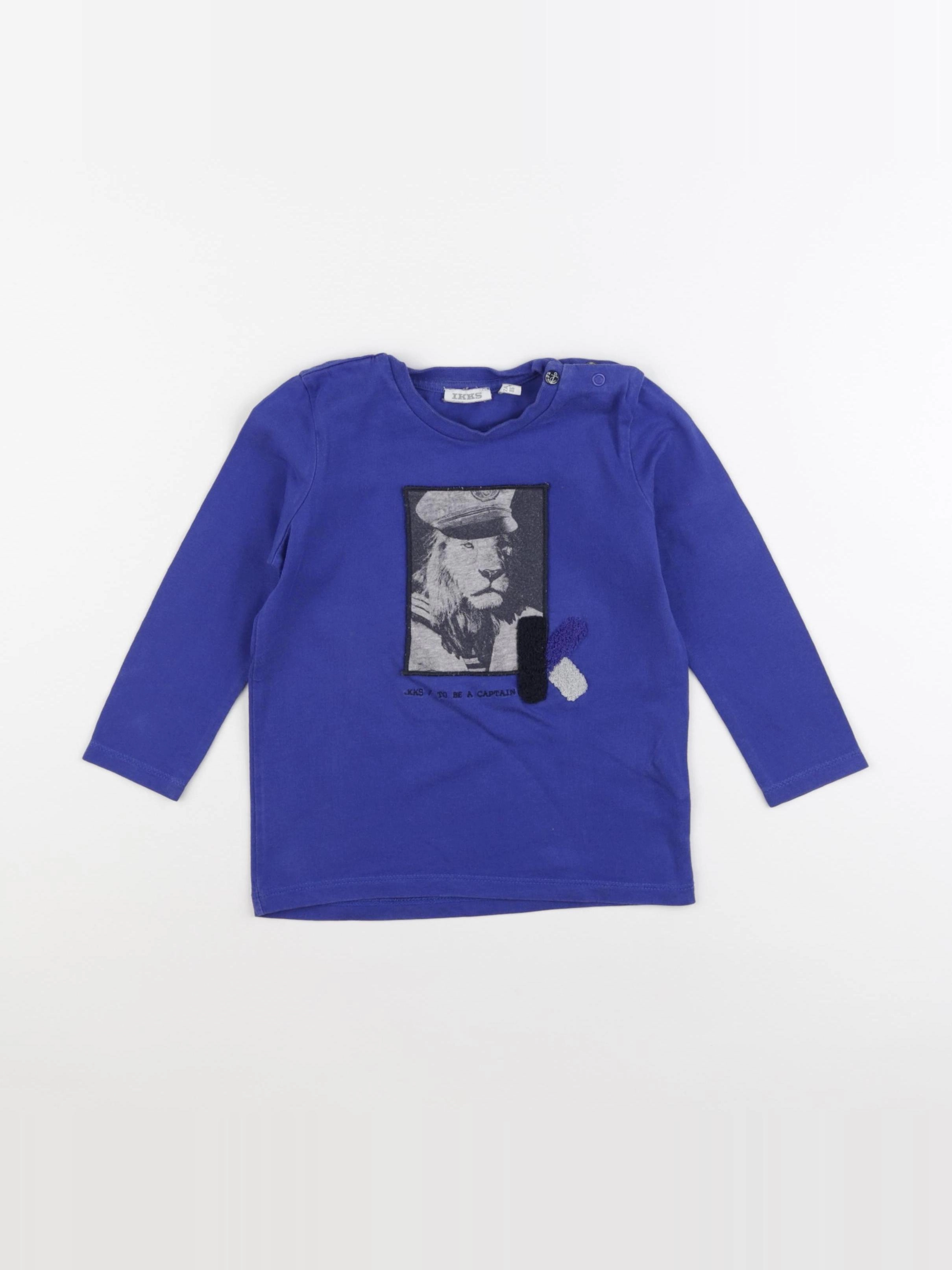 IKKS - tee-shirt bleu - 2 ans