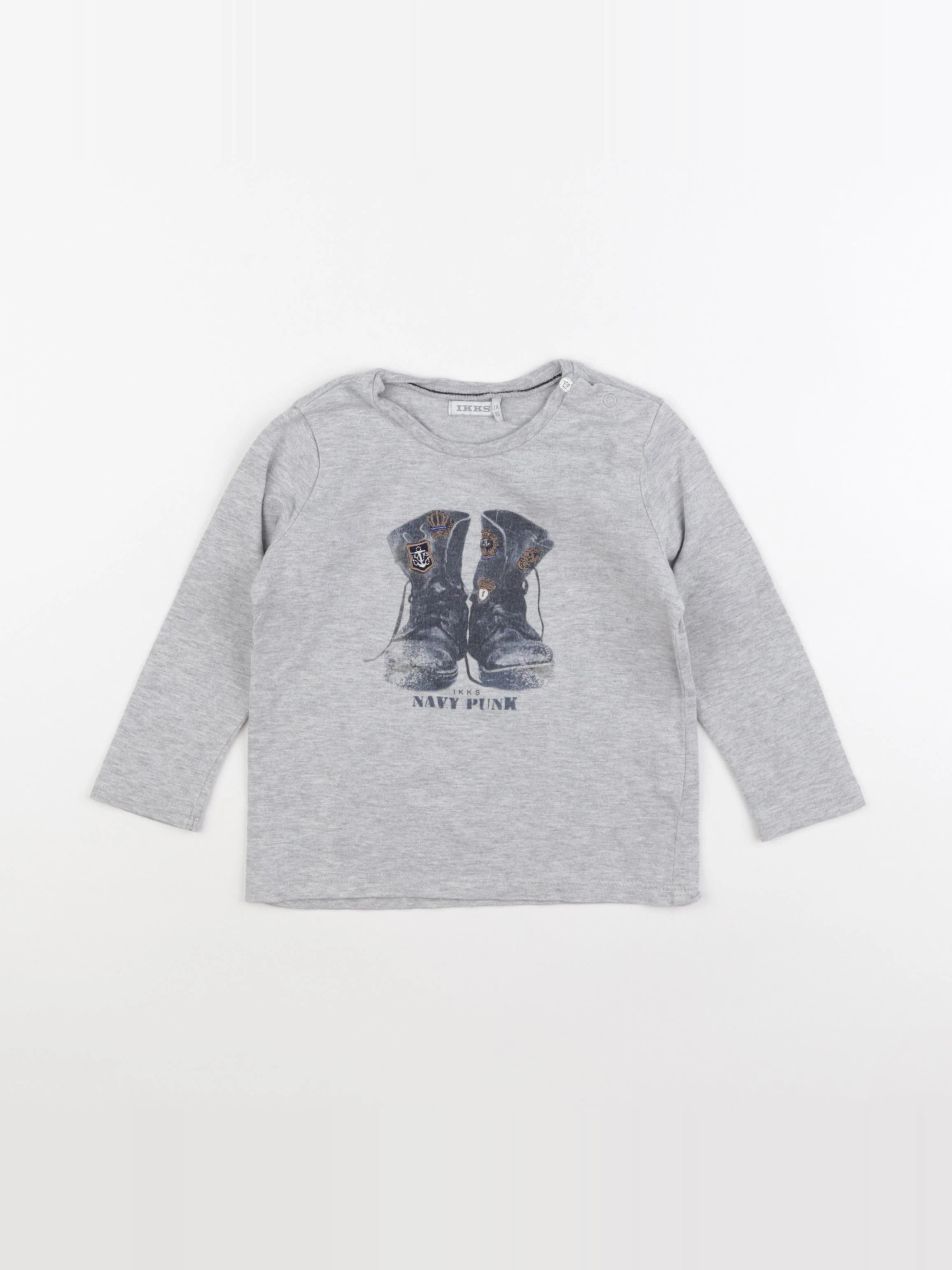 IKKS - tee-shirt gris - 2 ans