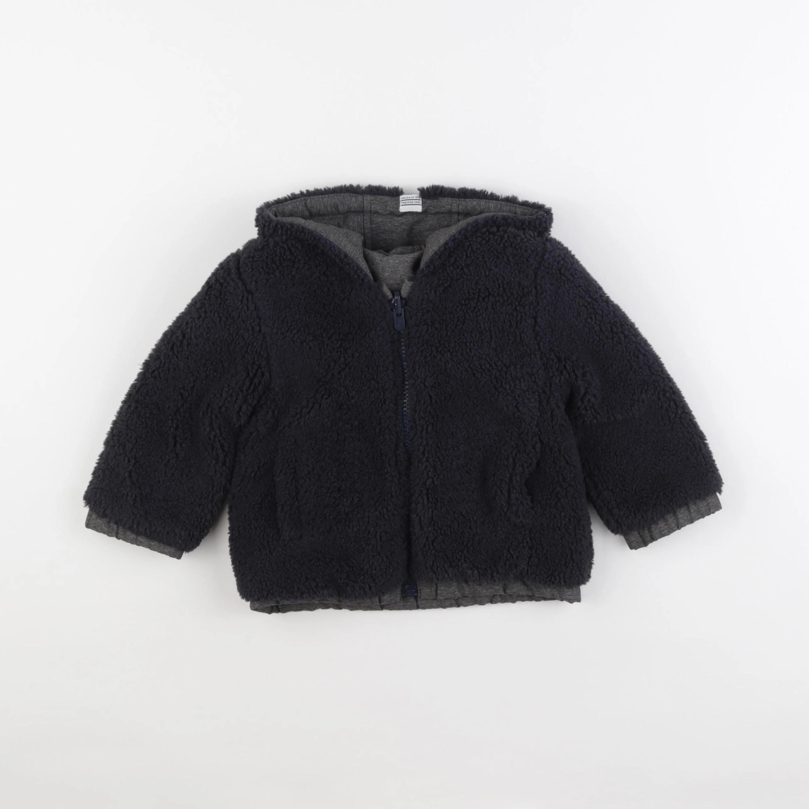 IKKS - veste réversible, doublé gris, noir - 18 mois
