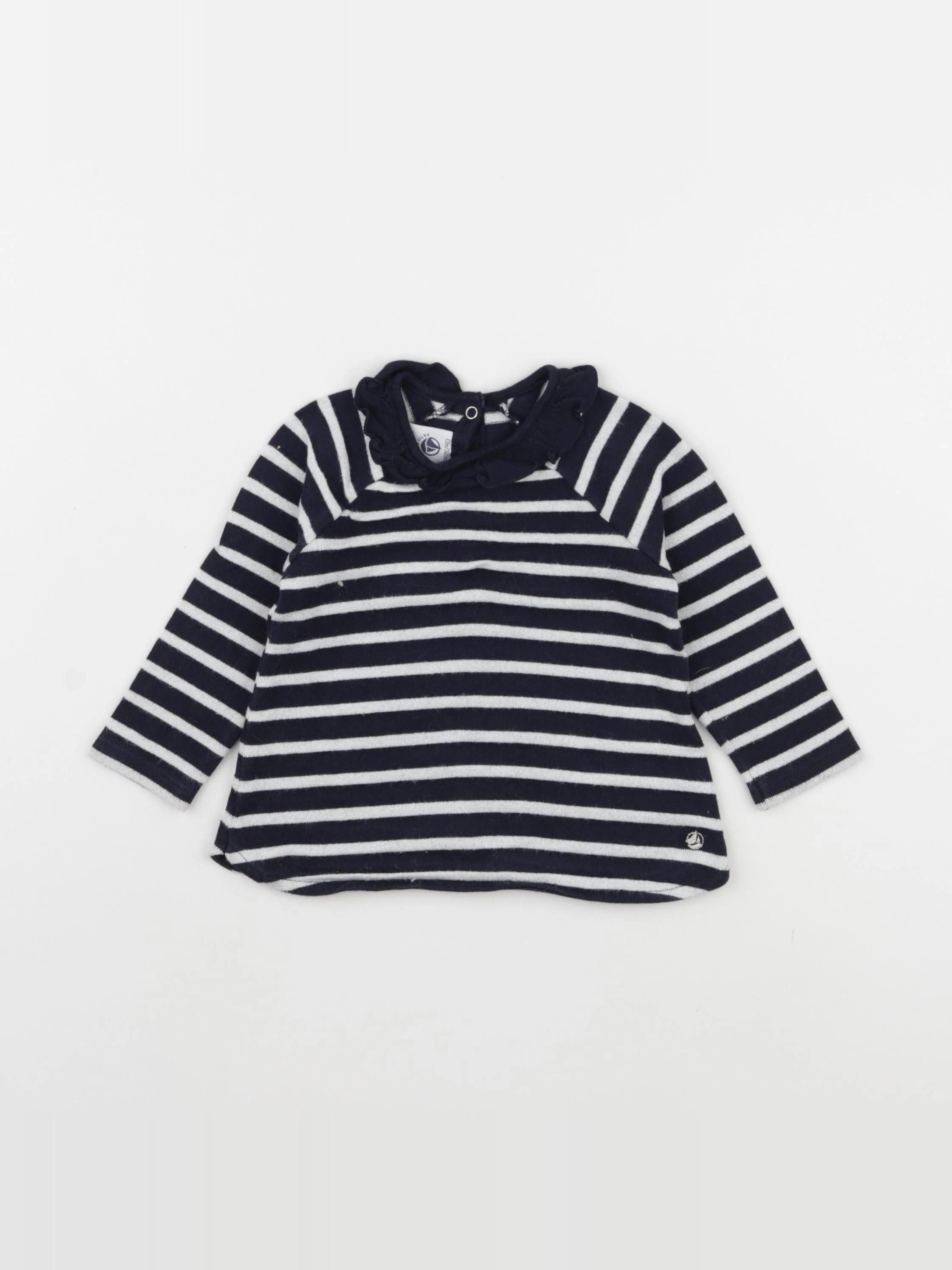 Petit Bateau - pull bleu - 12 mois