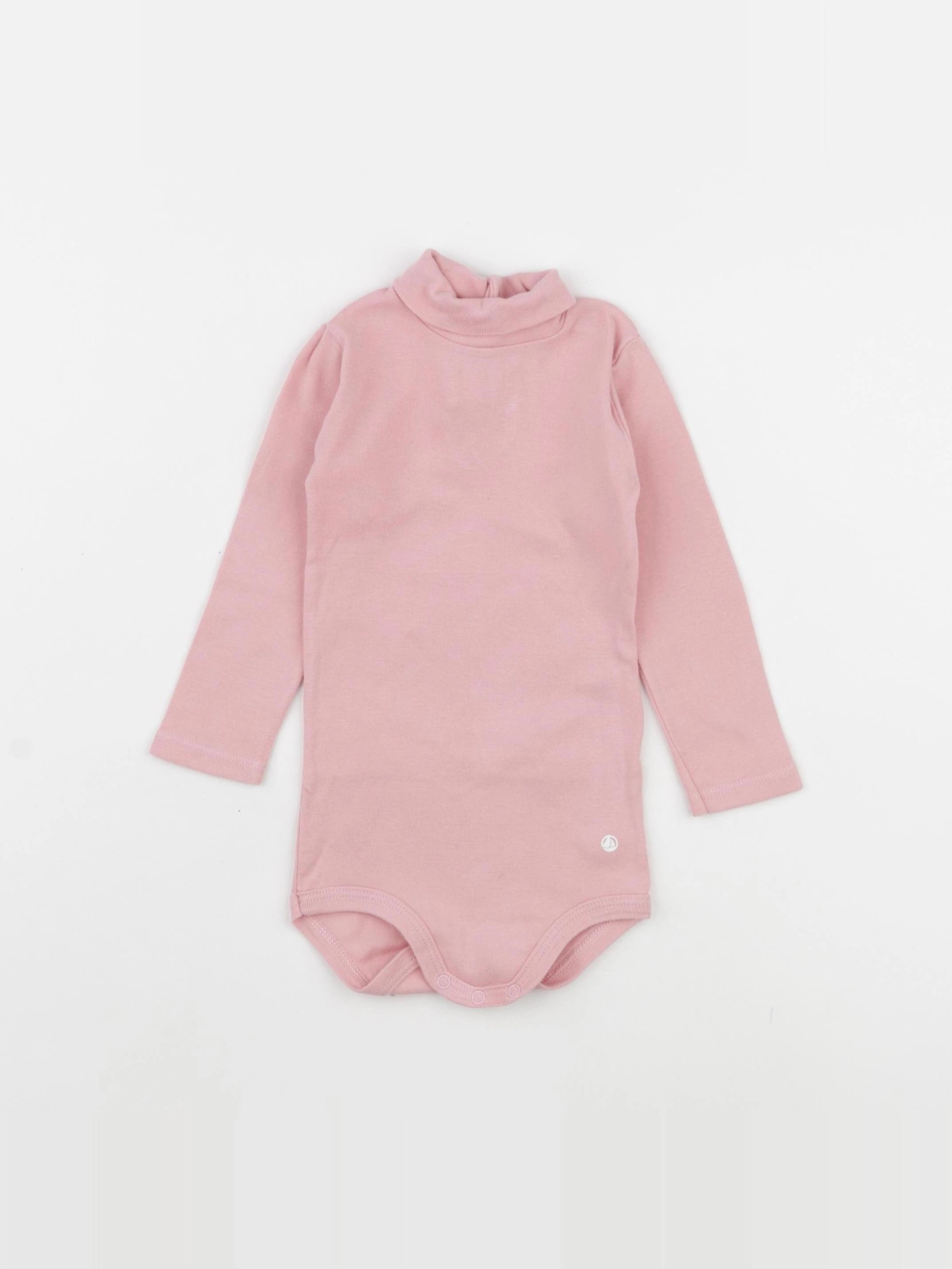 Petit Bateau - body à col rose - 12 mois