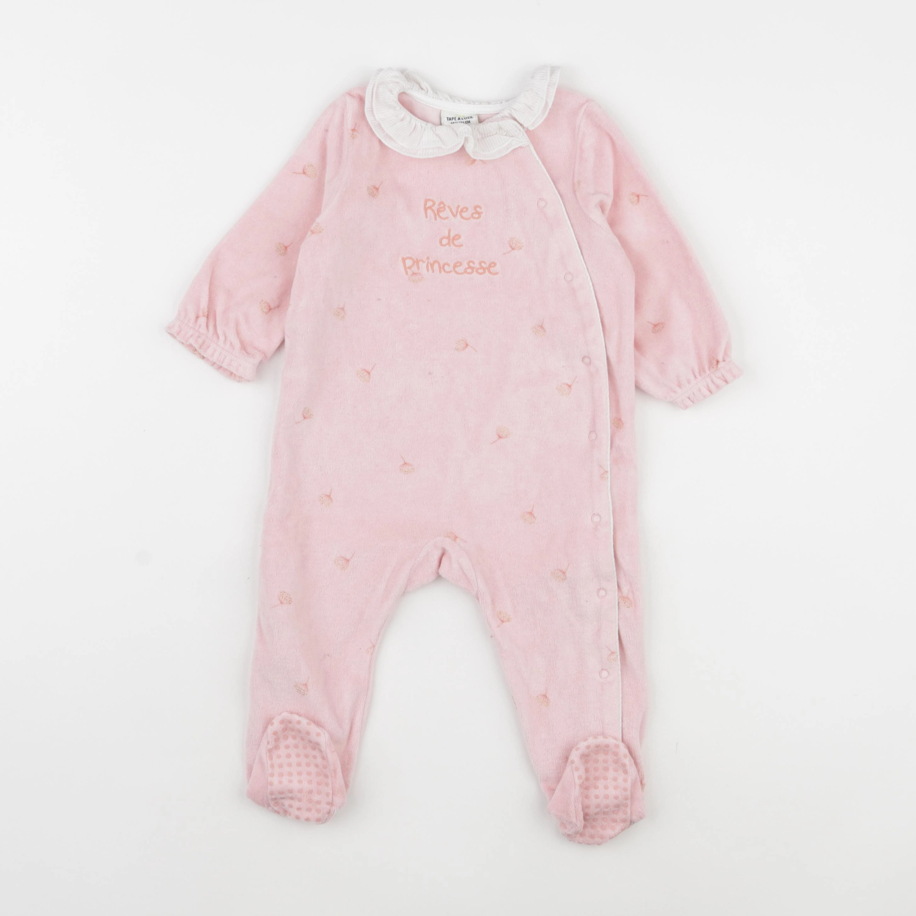 Tape à l'oeil - pyjama velours rose - 12 mois
