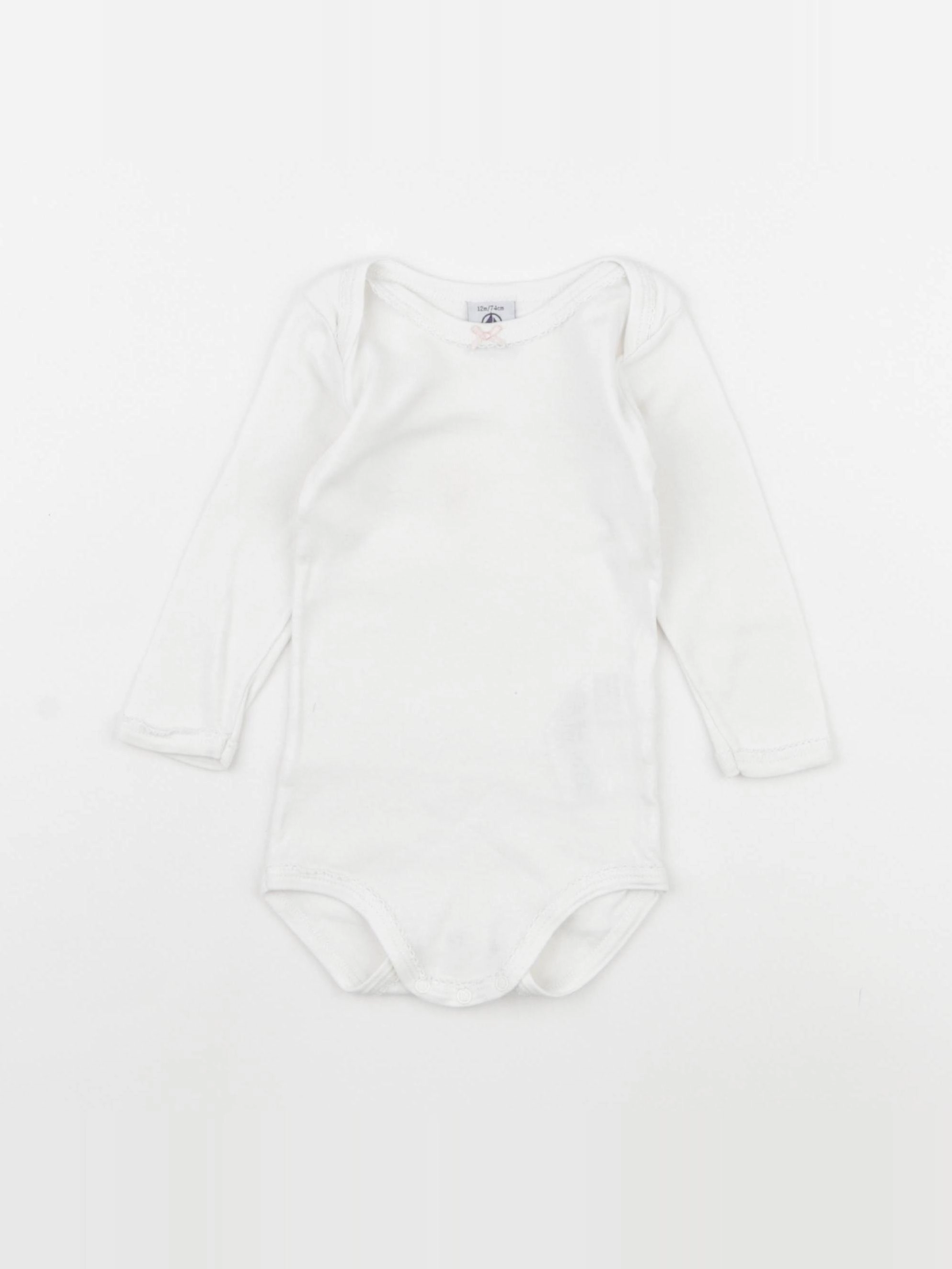 Petit Bateau - body blanc - 12 mois