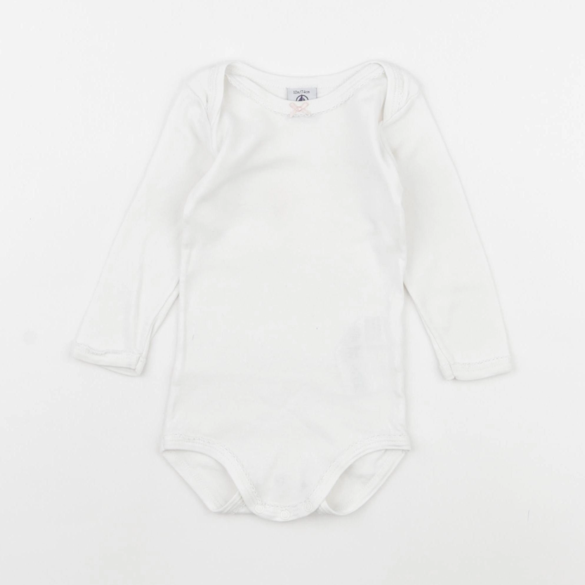 Petit Bateau - body blanc - 12 mois