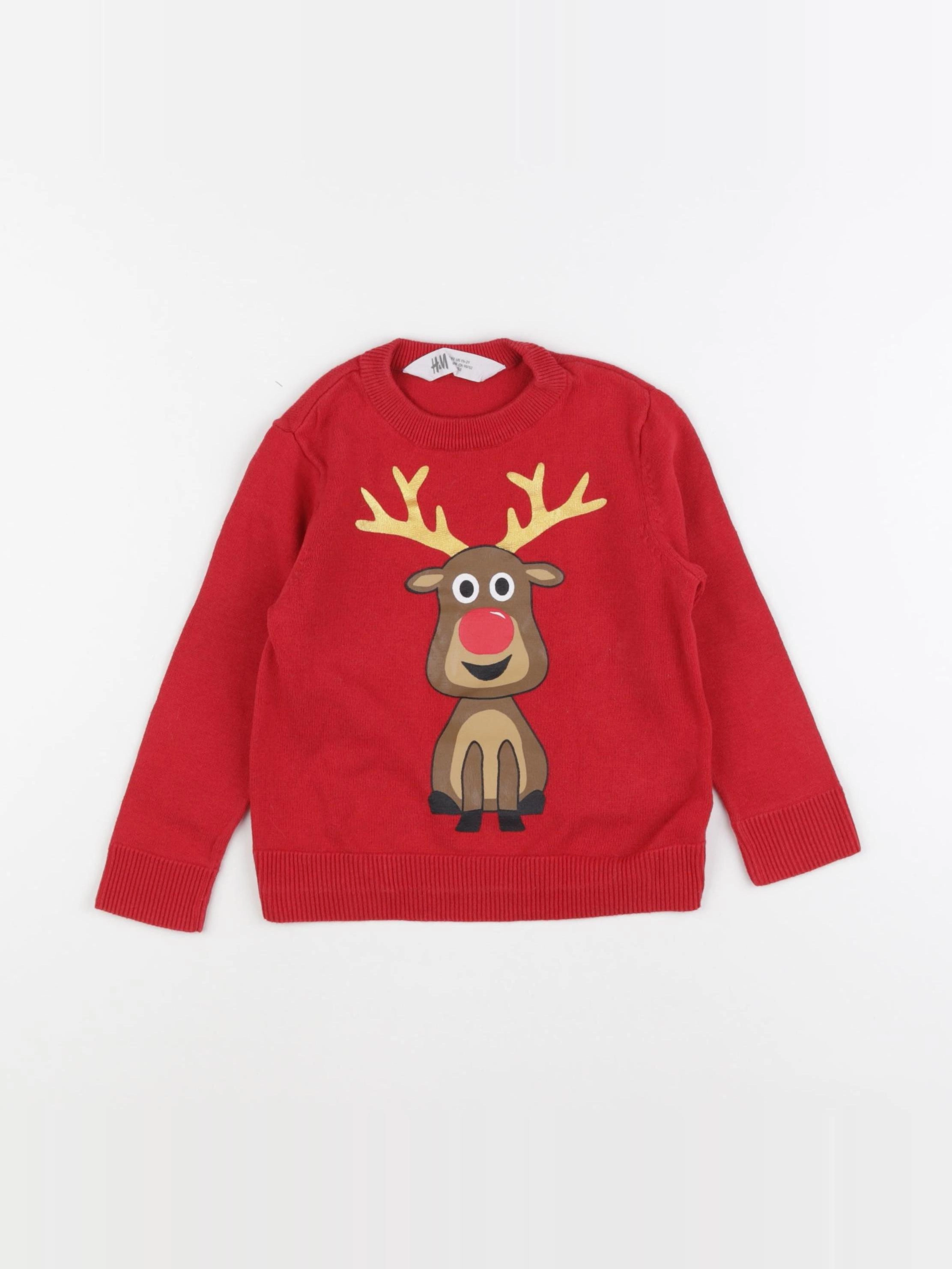 H&M - pull rouge - 18/24 mois