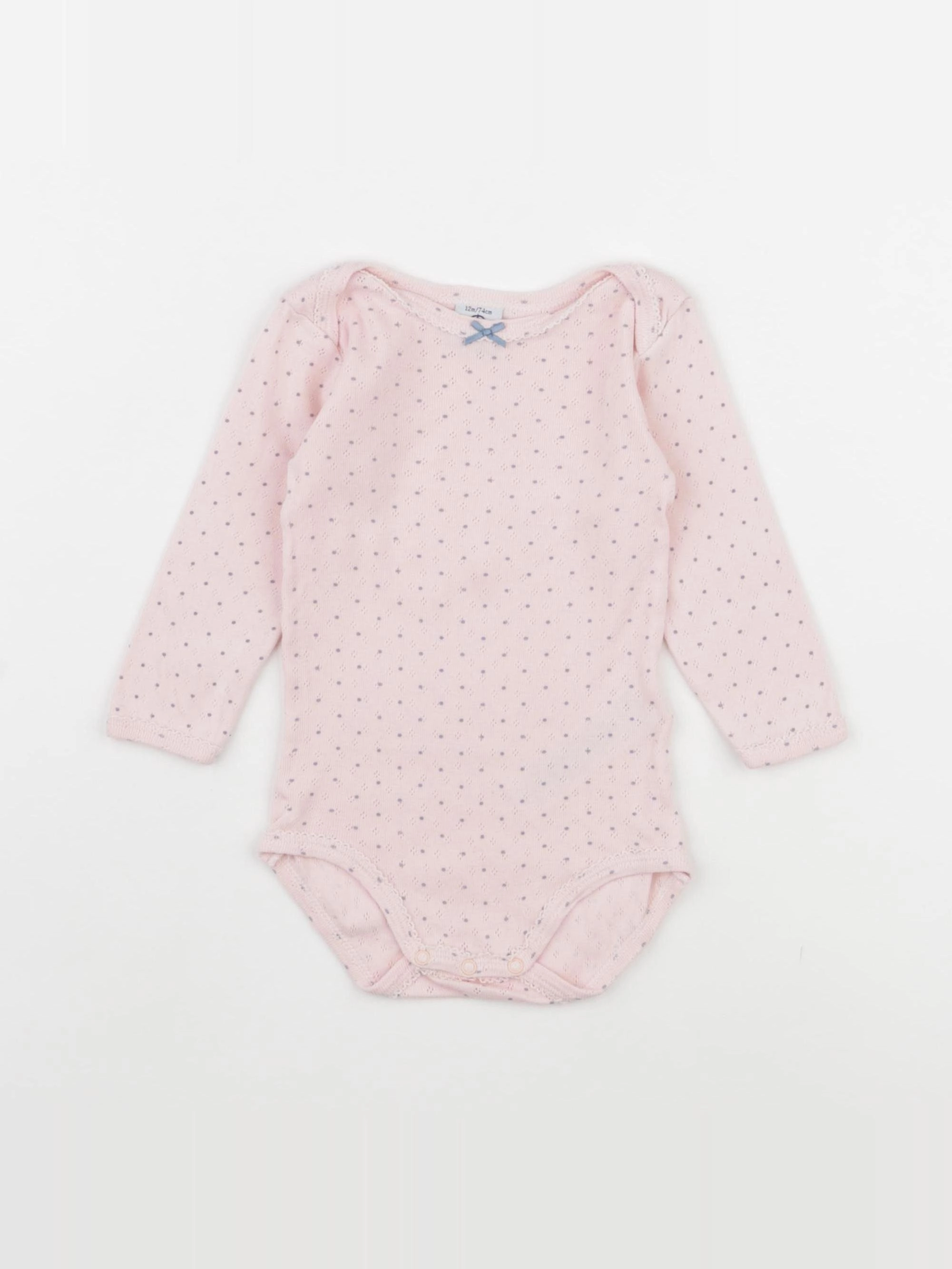 Petit Bateau - body rose - 12 mois