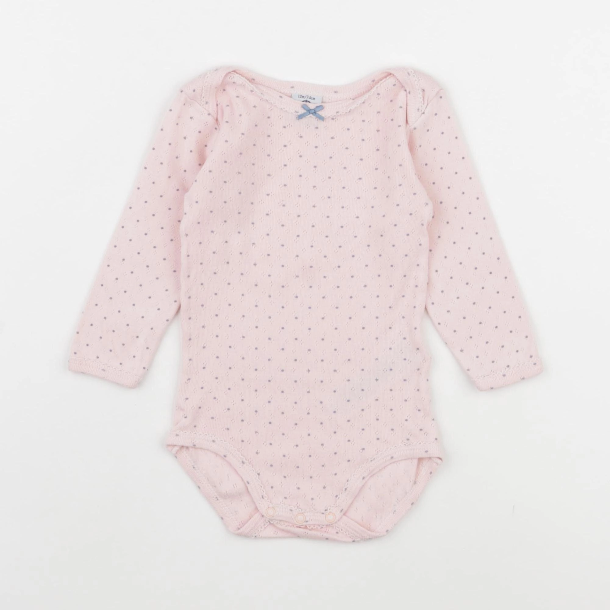 Petit Bateau - body rose - 12 mois