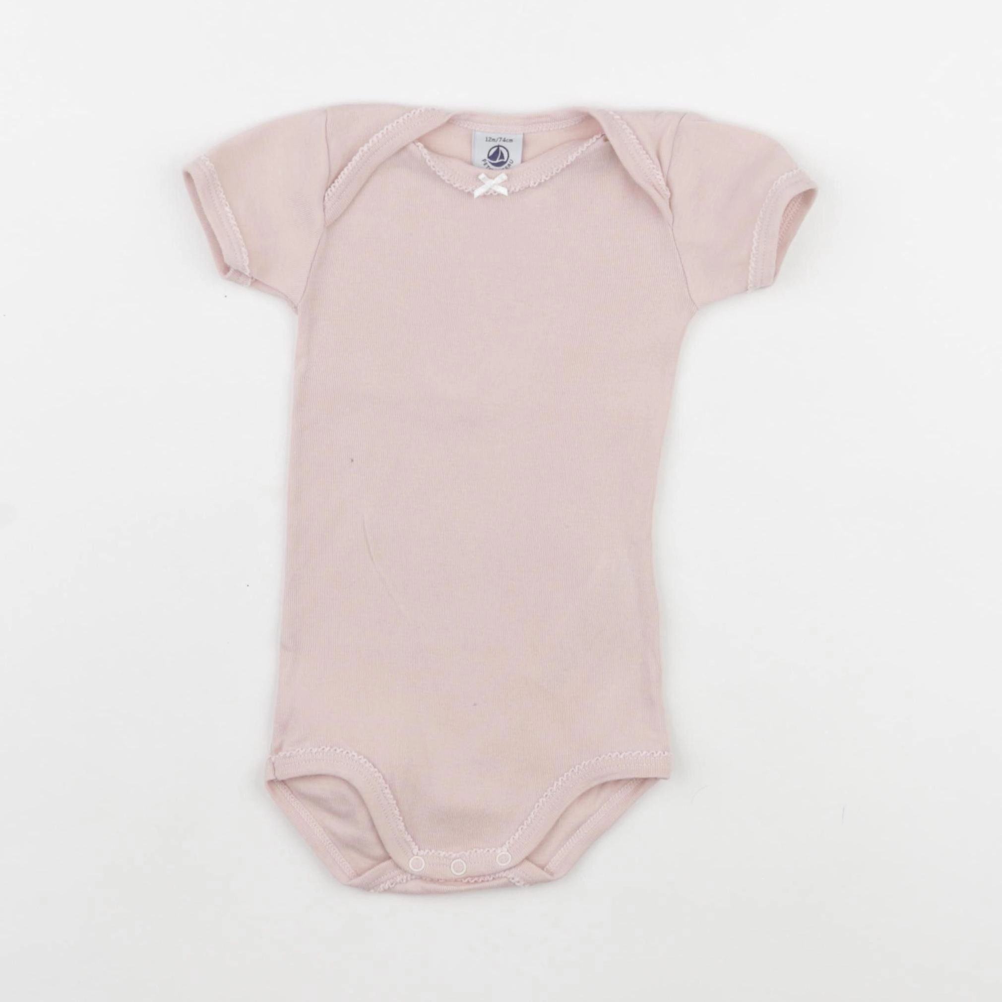 Petit Bateau - body rose - 12 mois