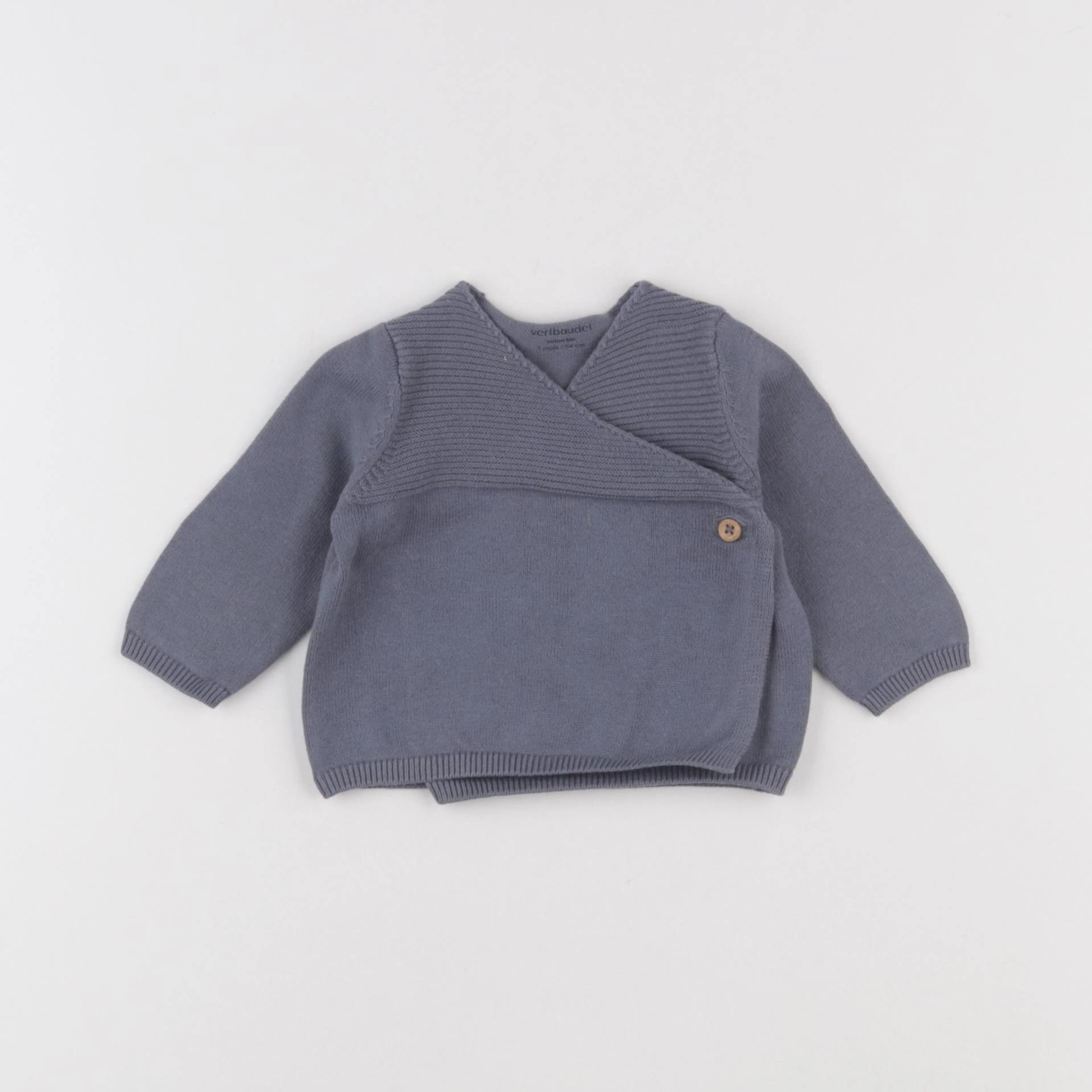 Vertbaudet - gilet bleu - 1 mois