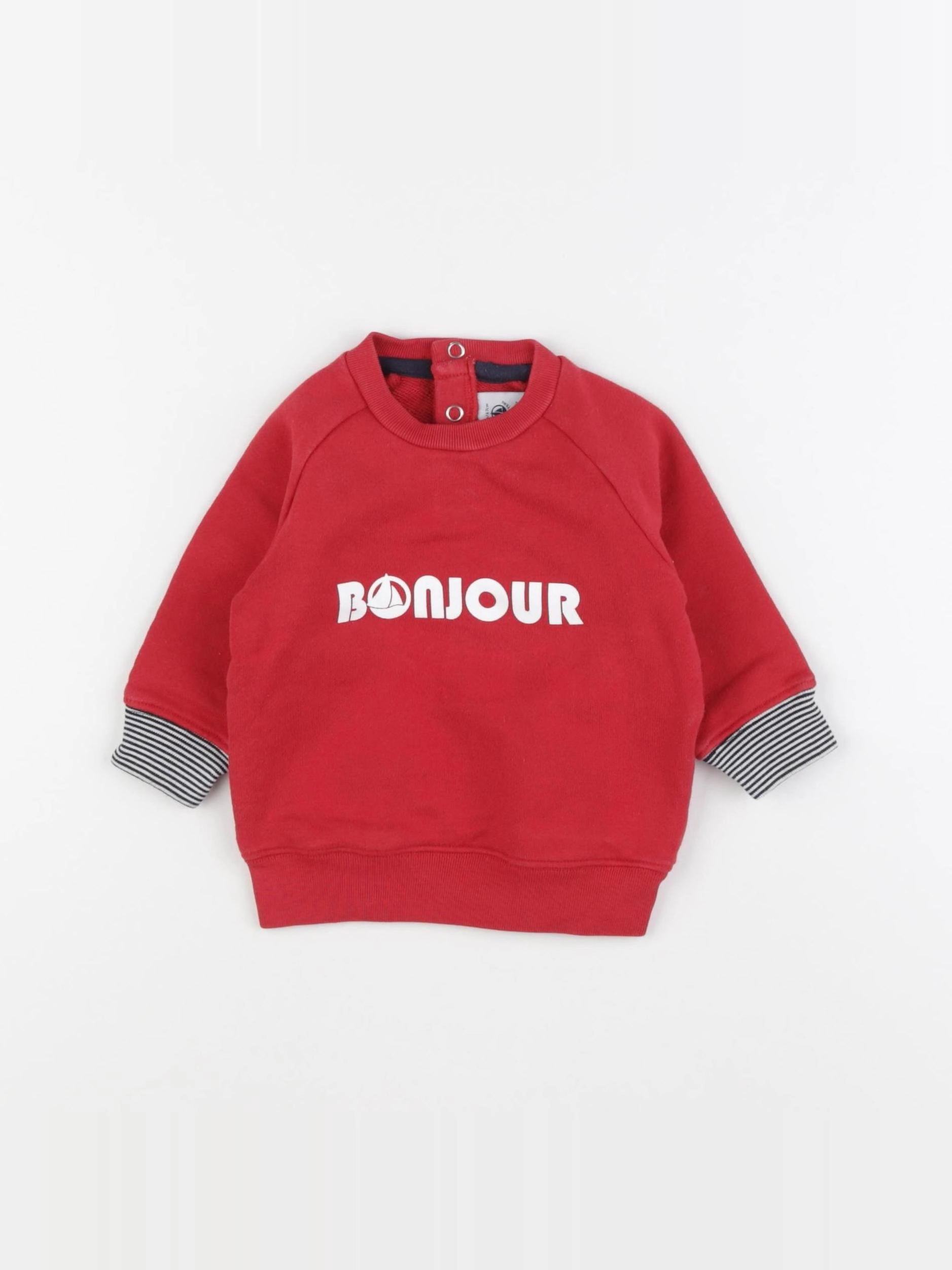 Petit Bateau - sweat rouge - 6 mois