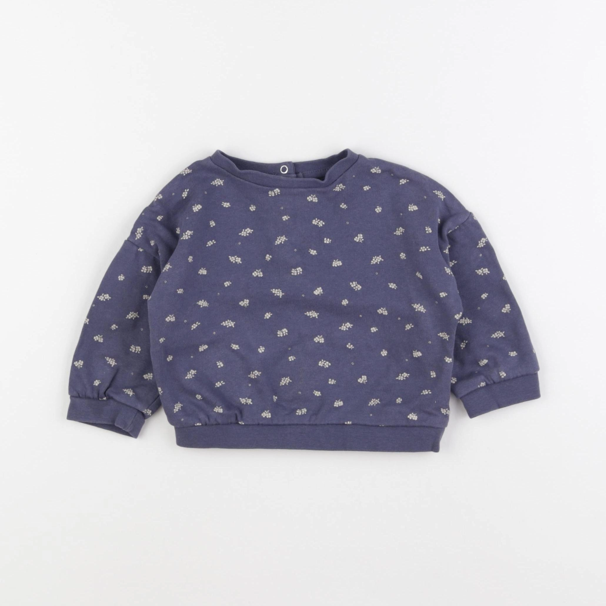 Vertbaudet - sweat bleu - 9 mois