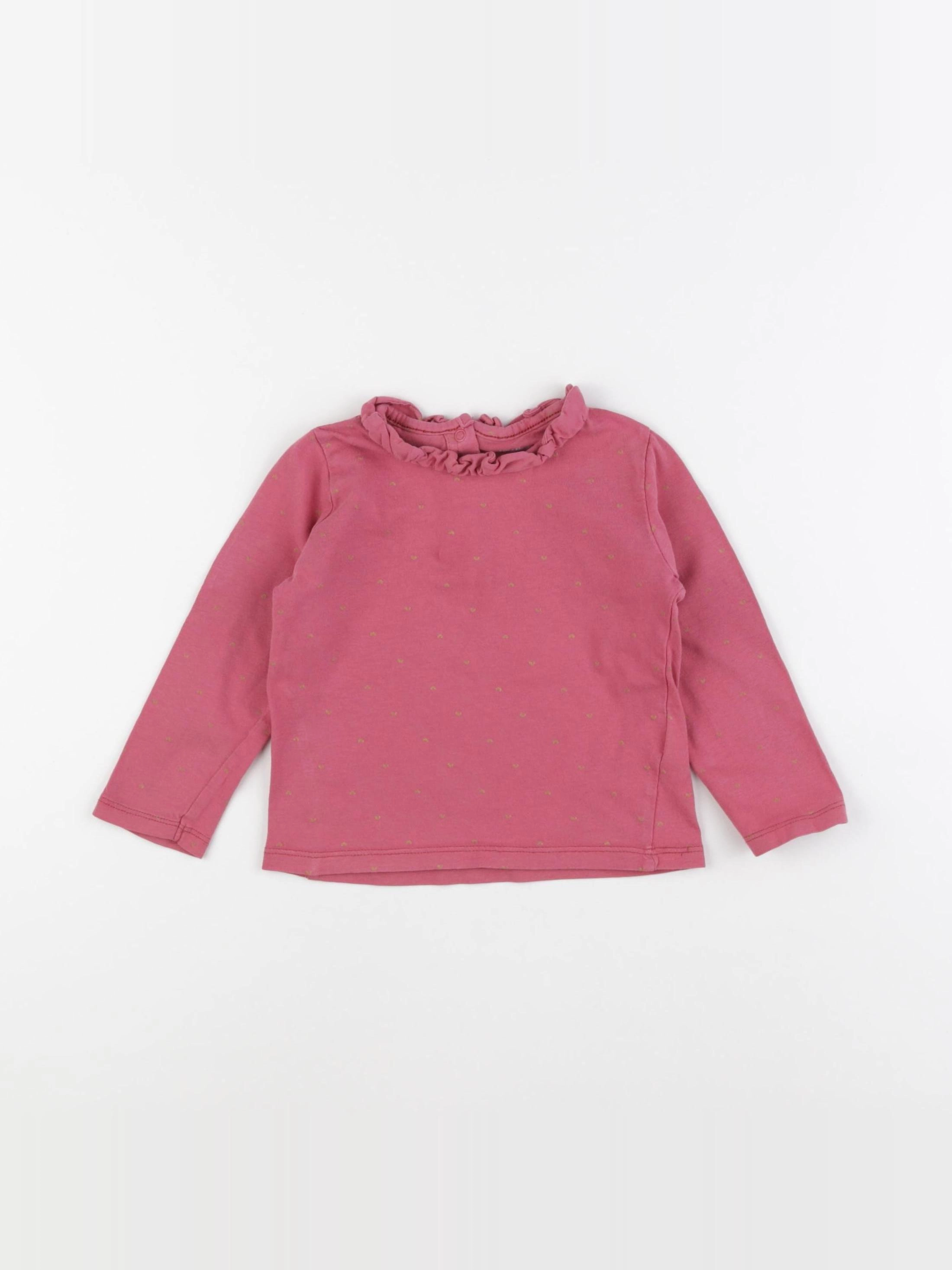 Vertbaudet - tee-shirt rose - 2 ans