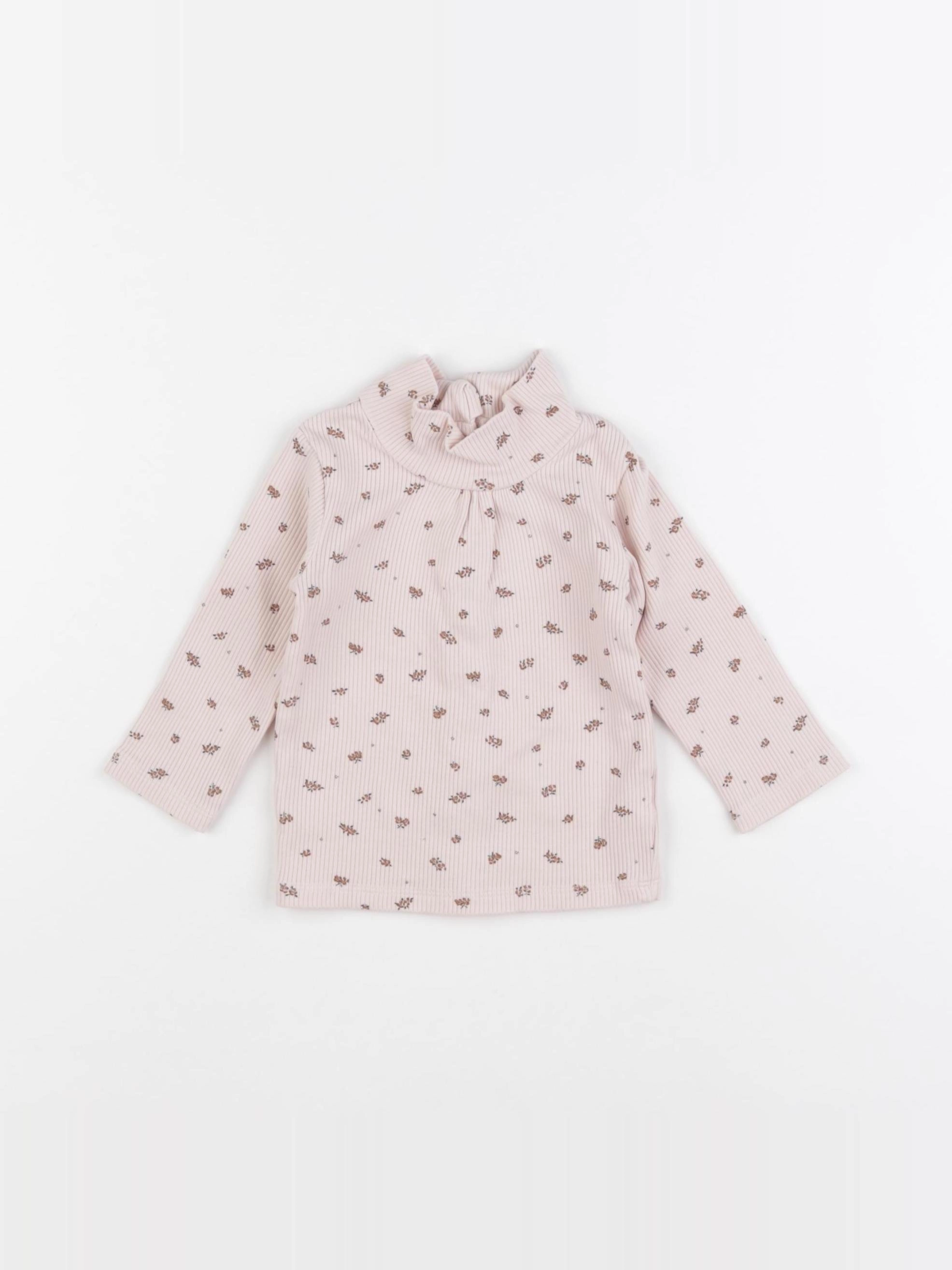 Vertbaudet - sous-pull rose - 9 mois