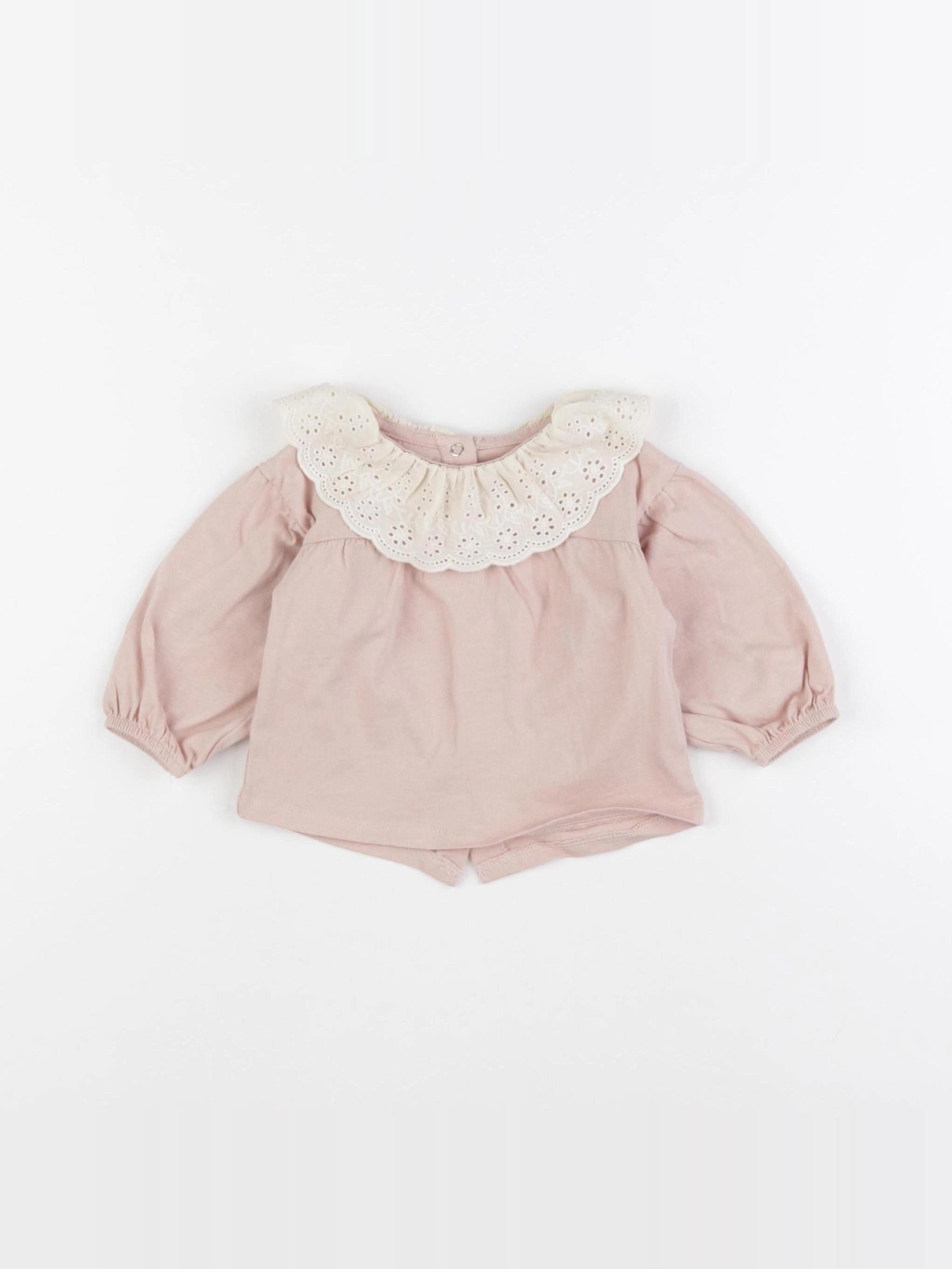 Vertbaudet - tee-shirt rose - 6 mois