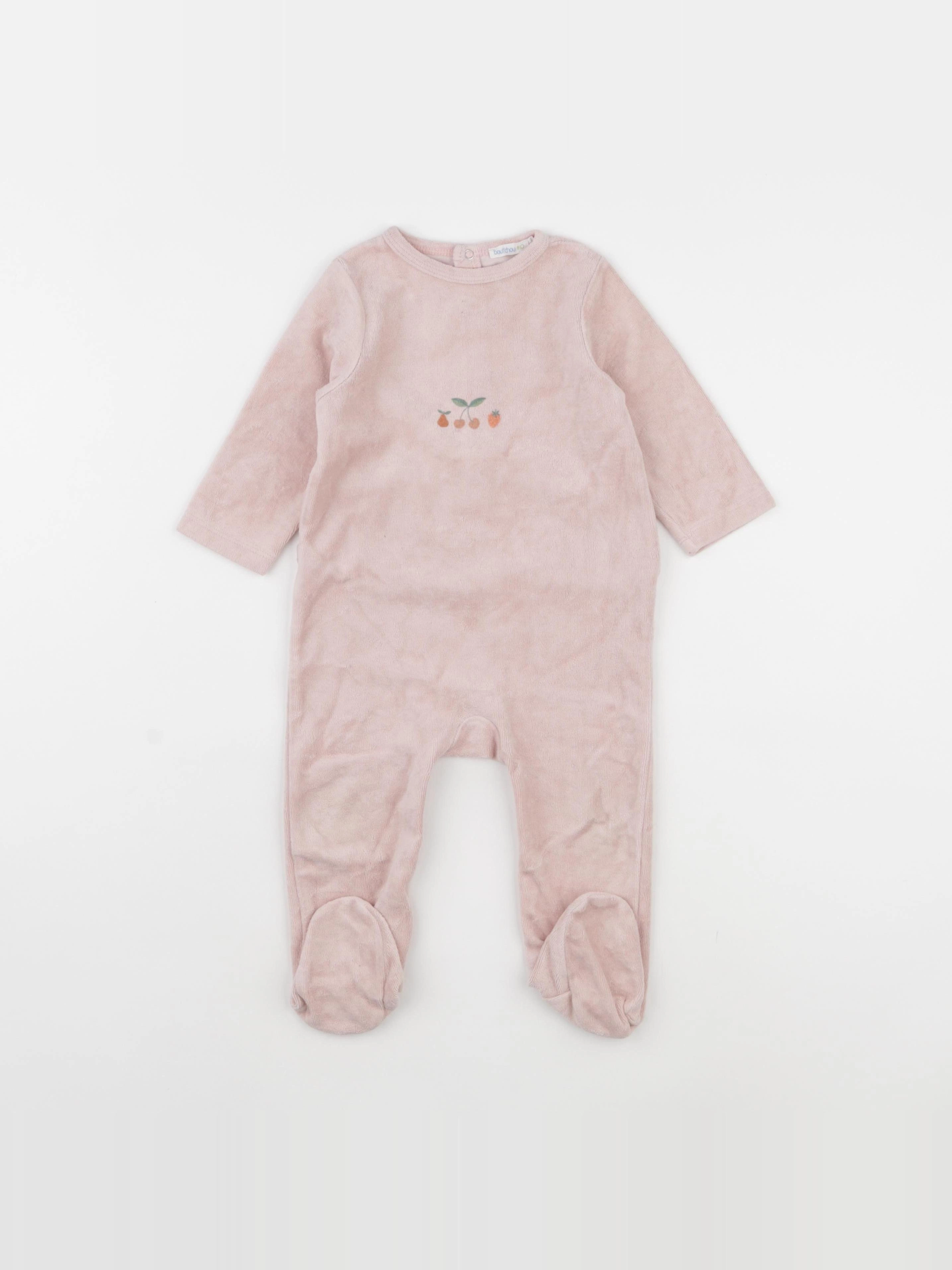 Boutchou - pyjama velours rose - 9 mois