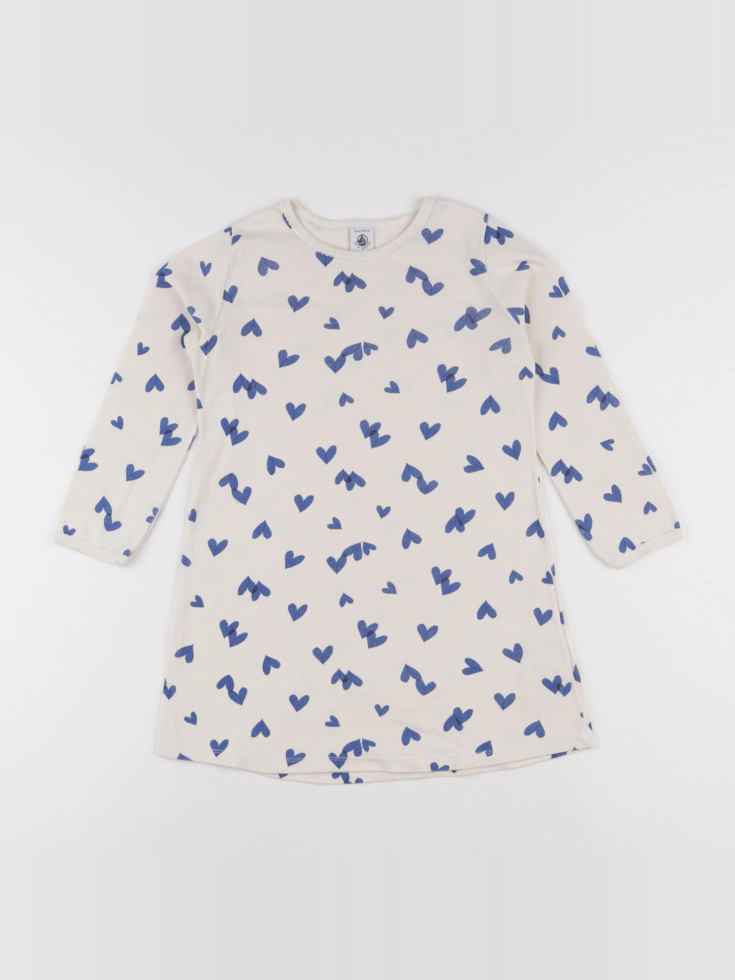 Petit Bateau - chemise de nuit coton beige - 5 ans