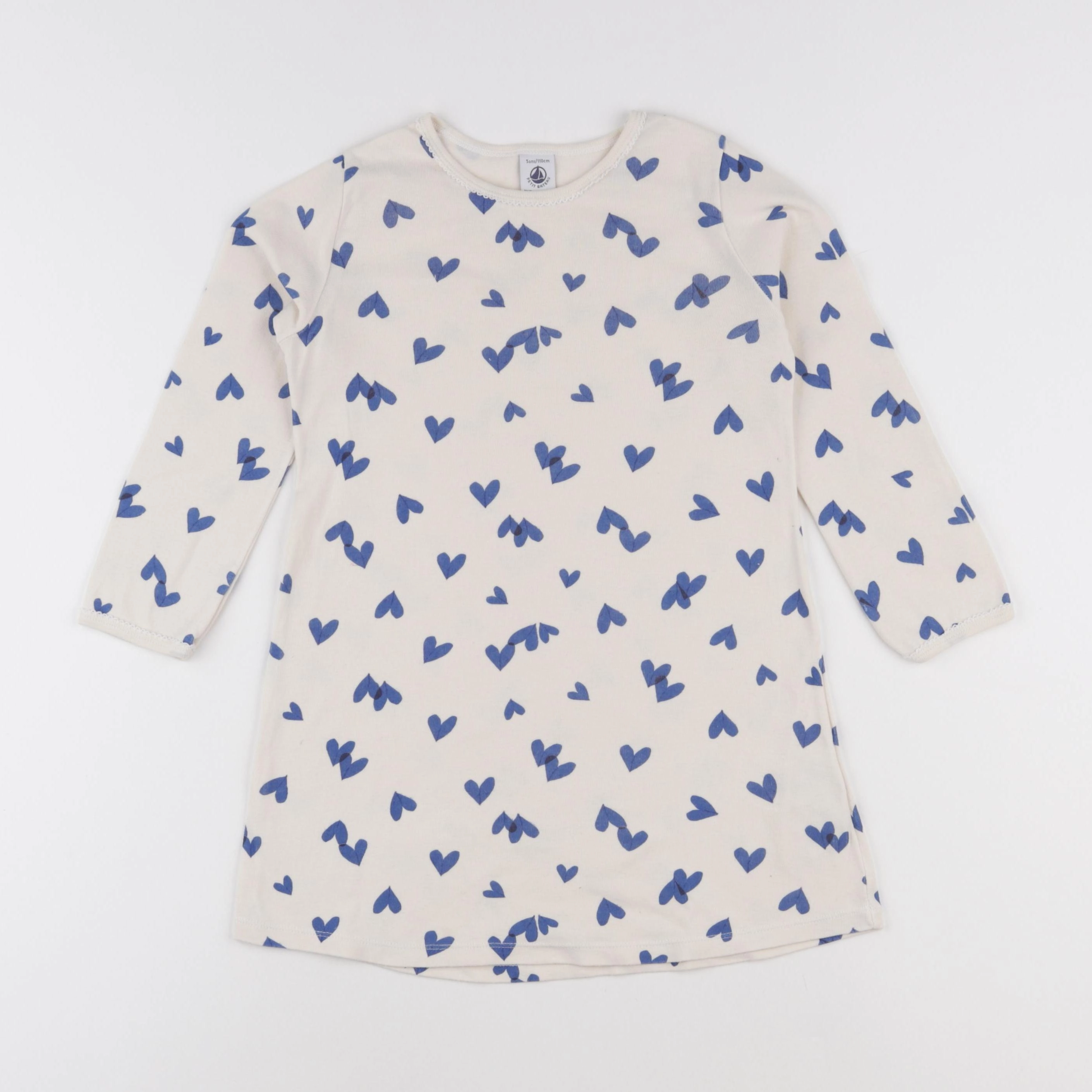 Petit Bateau - chemise de nuit coton beige - 5 ans