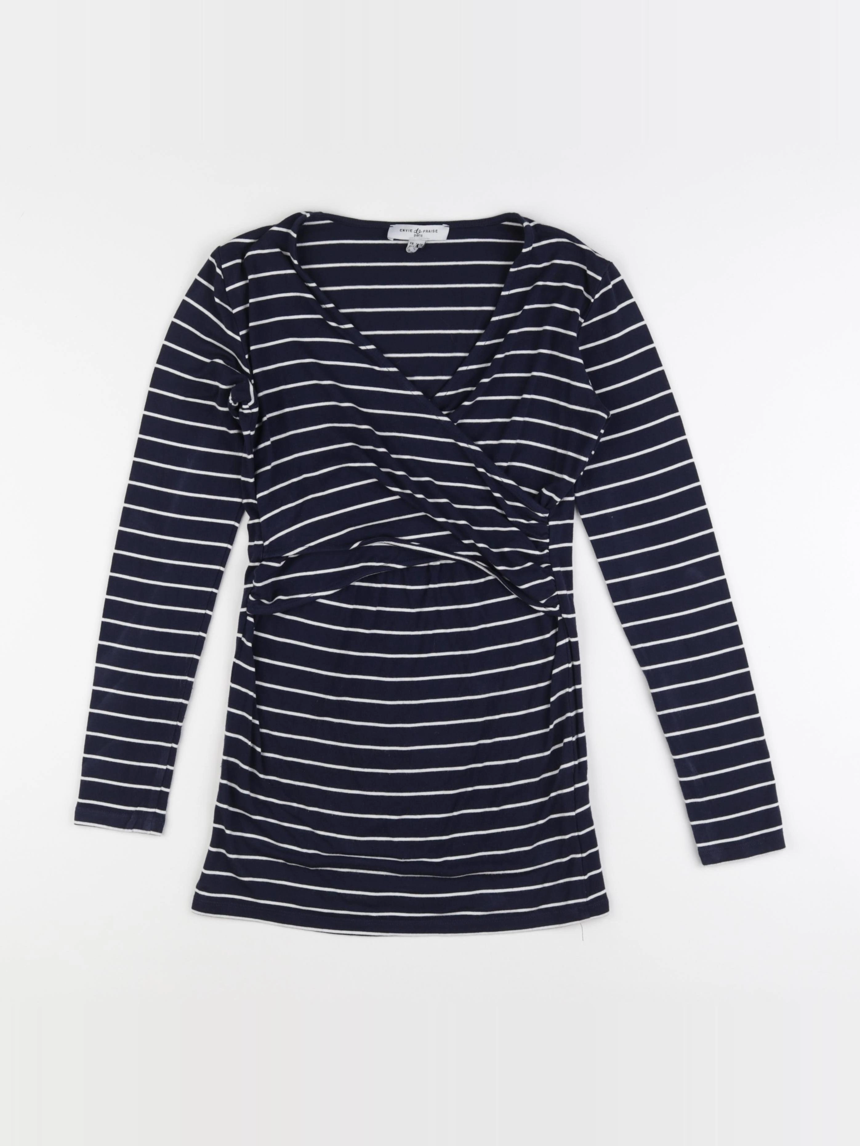 Envie de fraise - tee-shirt grossesse, allaitement bleu - 34 à 36