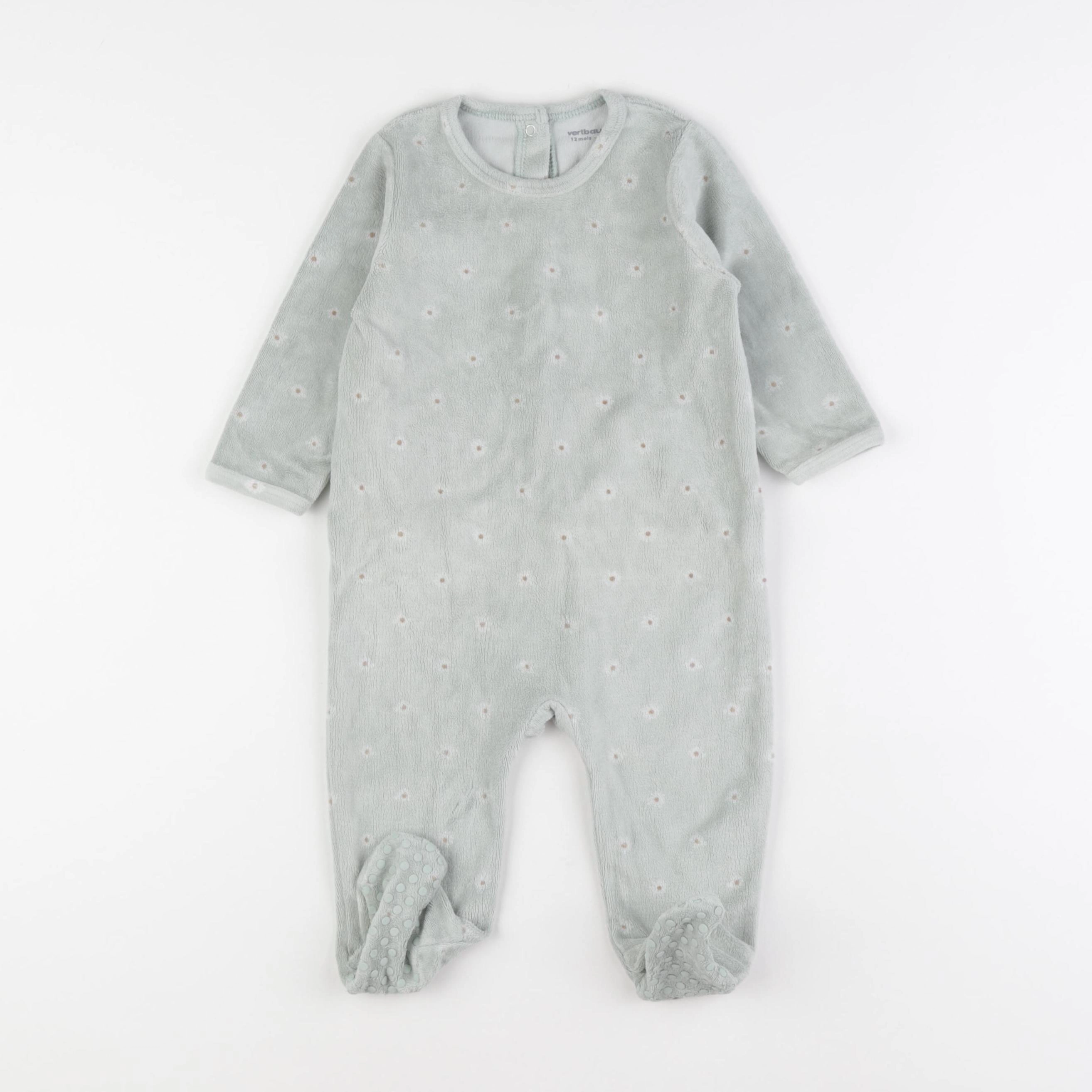 Vertbaudet - pyjama velours vert - 12 mois