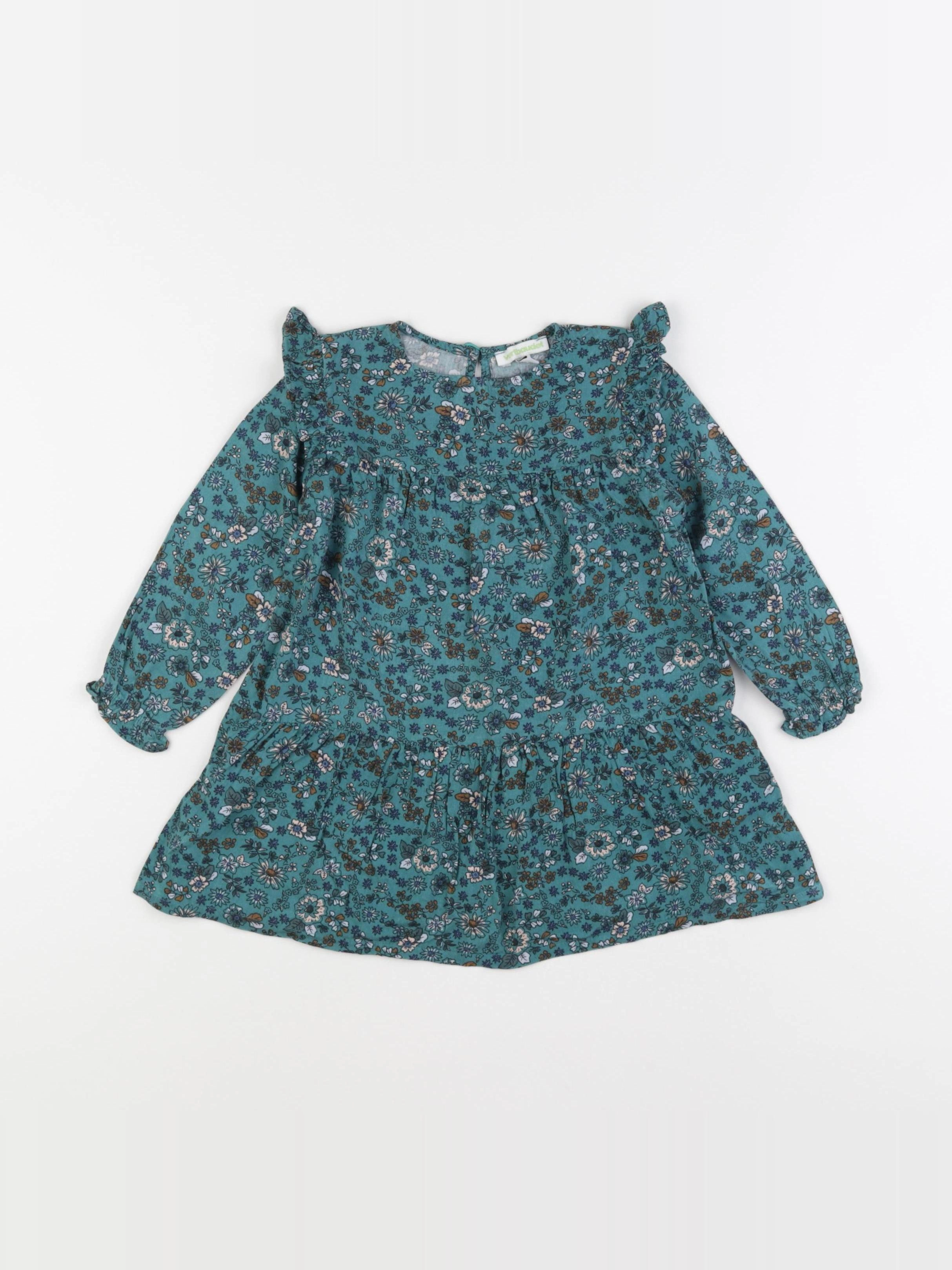 Vertbaudet - robe vert - 2 ans