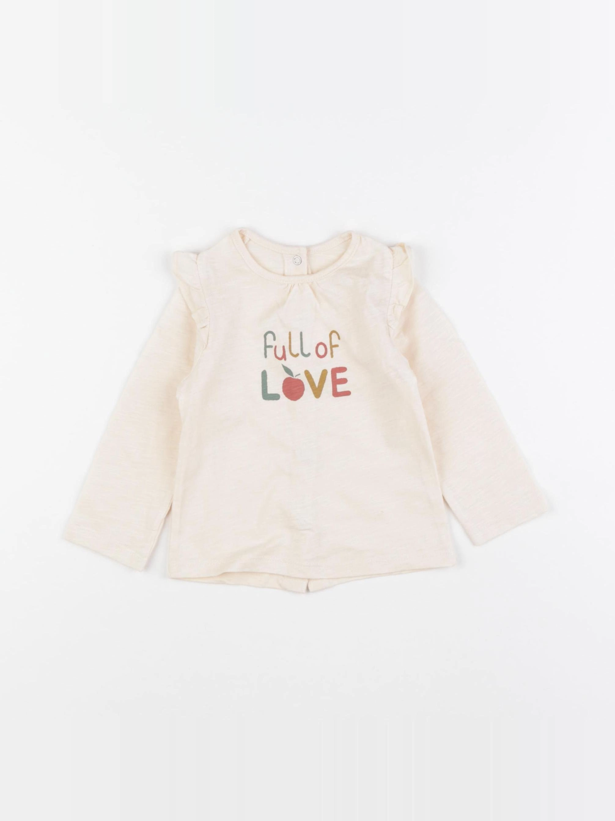 Vertbaudet - tee-shirt beige - 9 mois