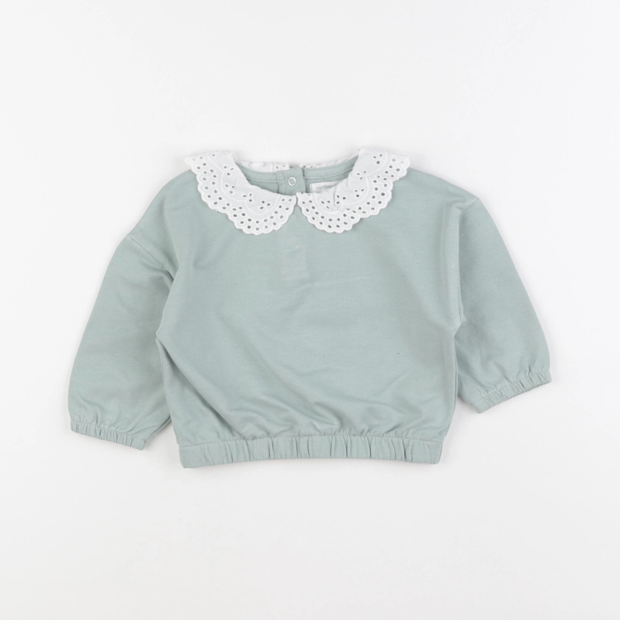 Vertbaudet - sweat vert - 9 mois