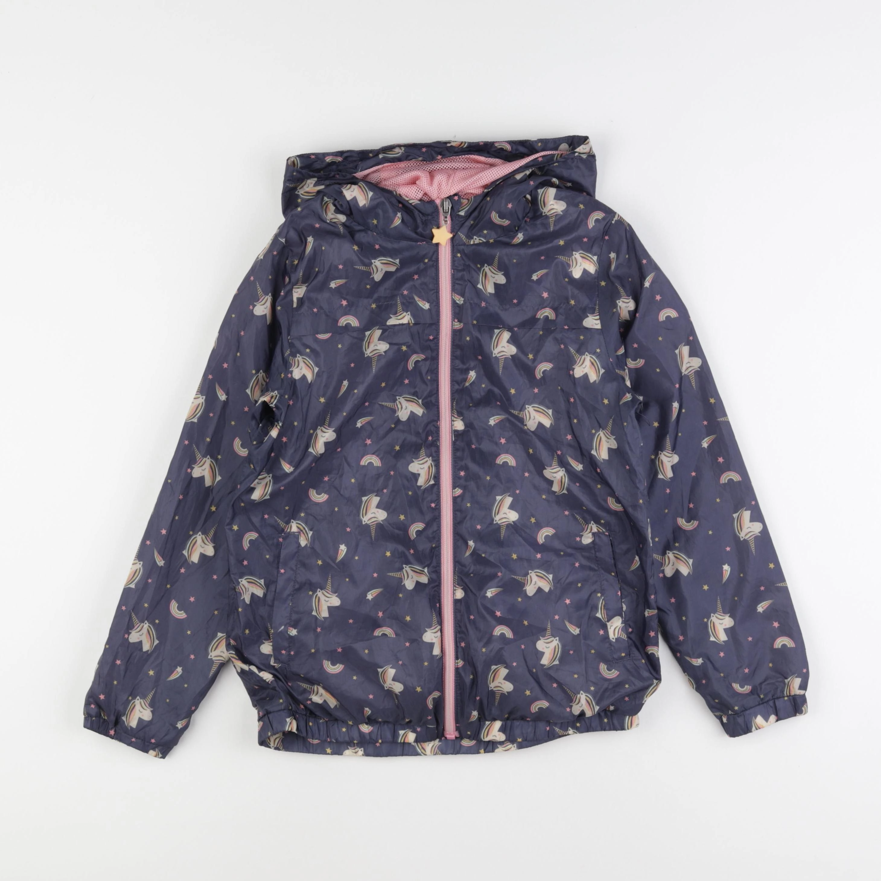 Vertbaudet - coupe-vent rose, bleu - 7 ans