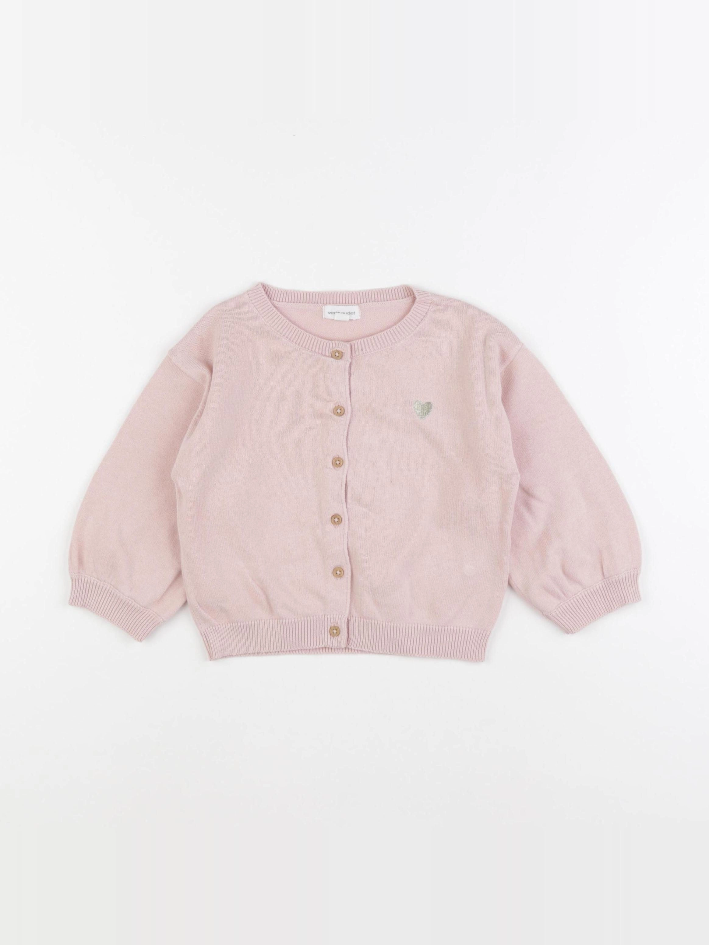 Vertbaudet - gilet rose - 24 mois