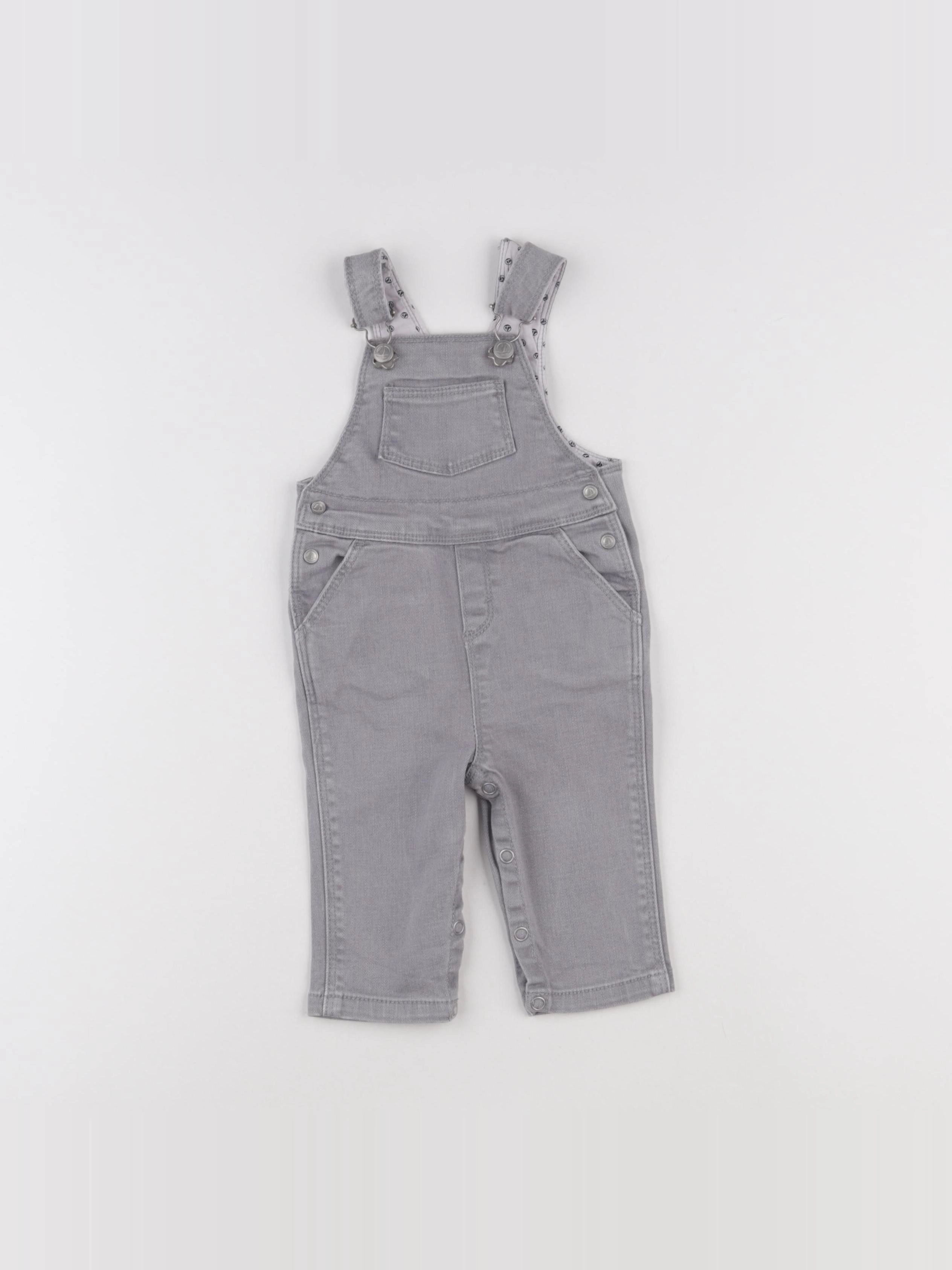 Petit Bateau - salopette gris - 3 mois