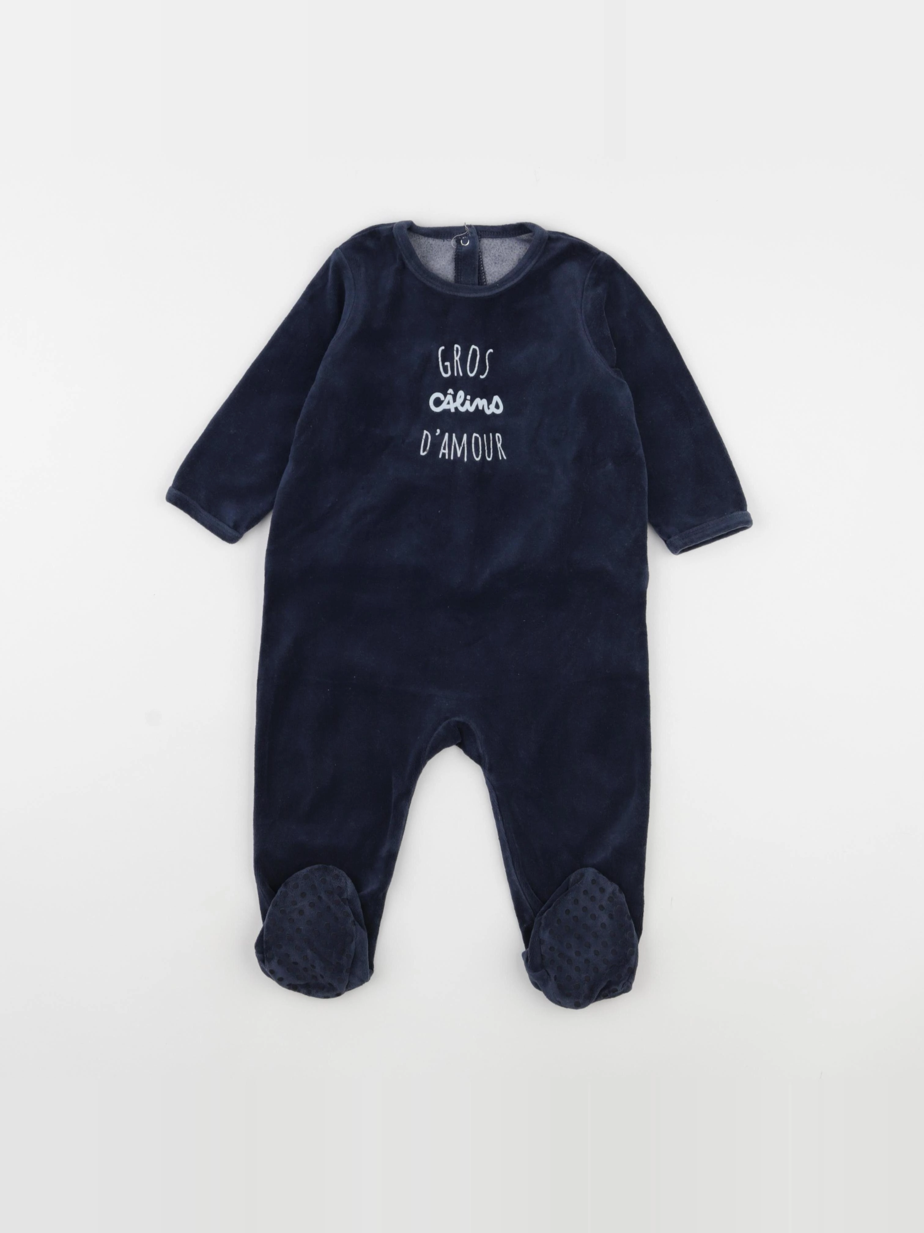 Vertbaudet - pyjama velours bleu - 18 mois