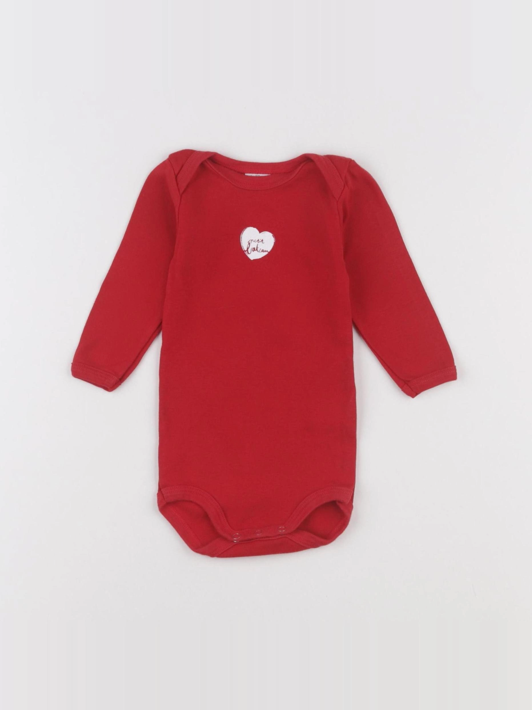 Petit Bateau - body rouge - 6 mois