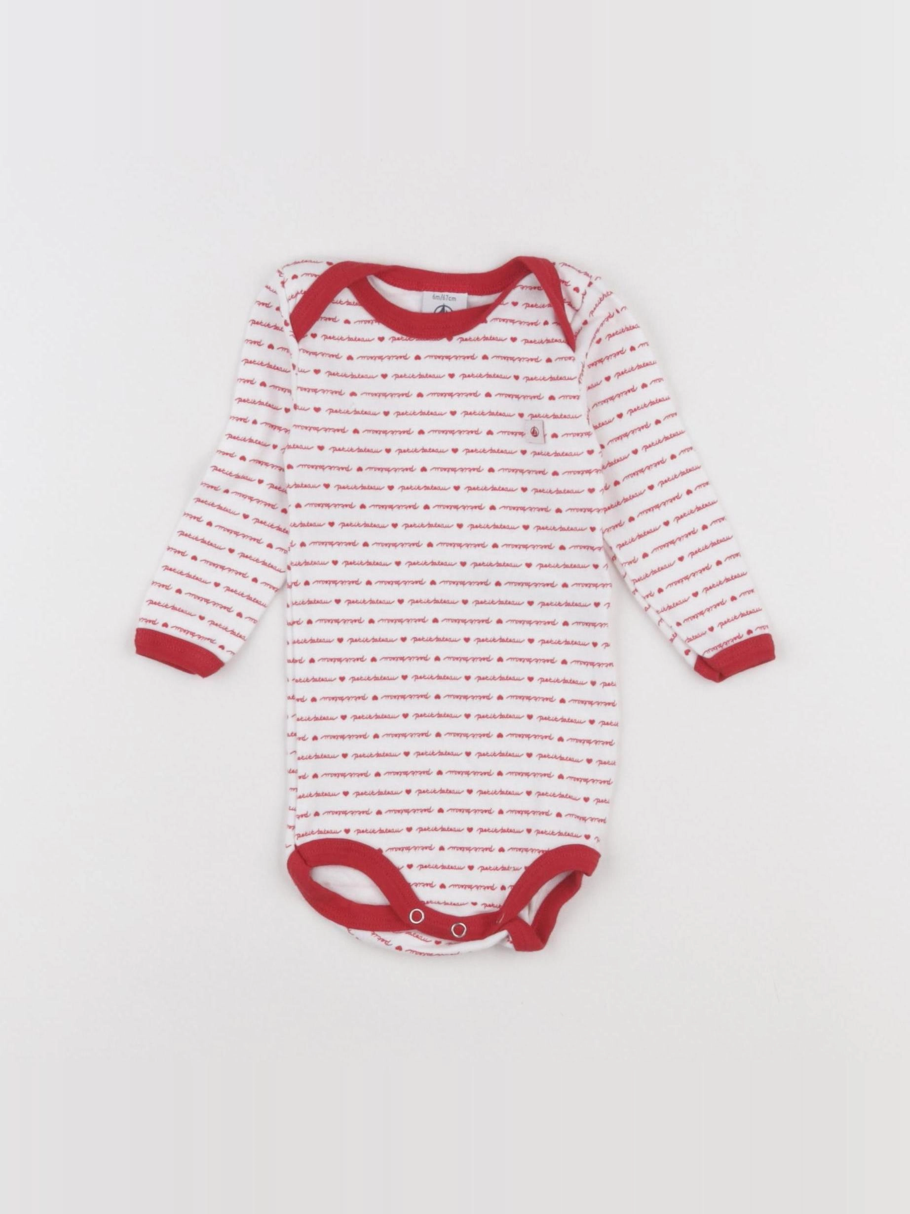 Petit Bateau - body rouge - 6 mois