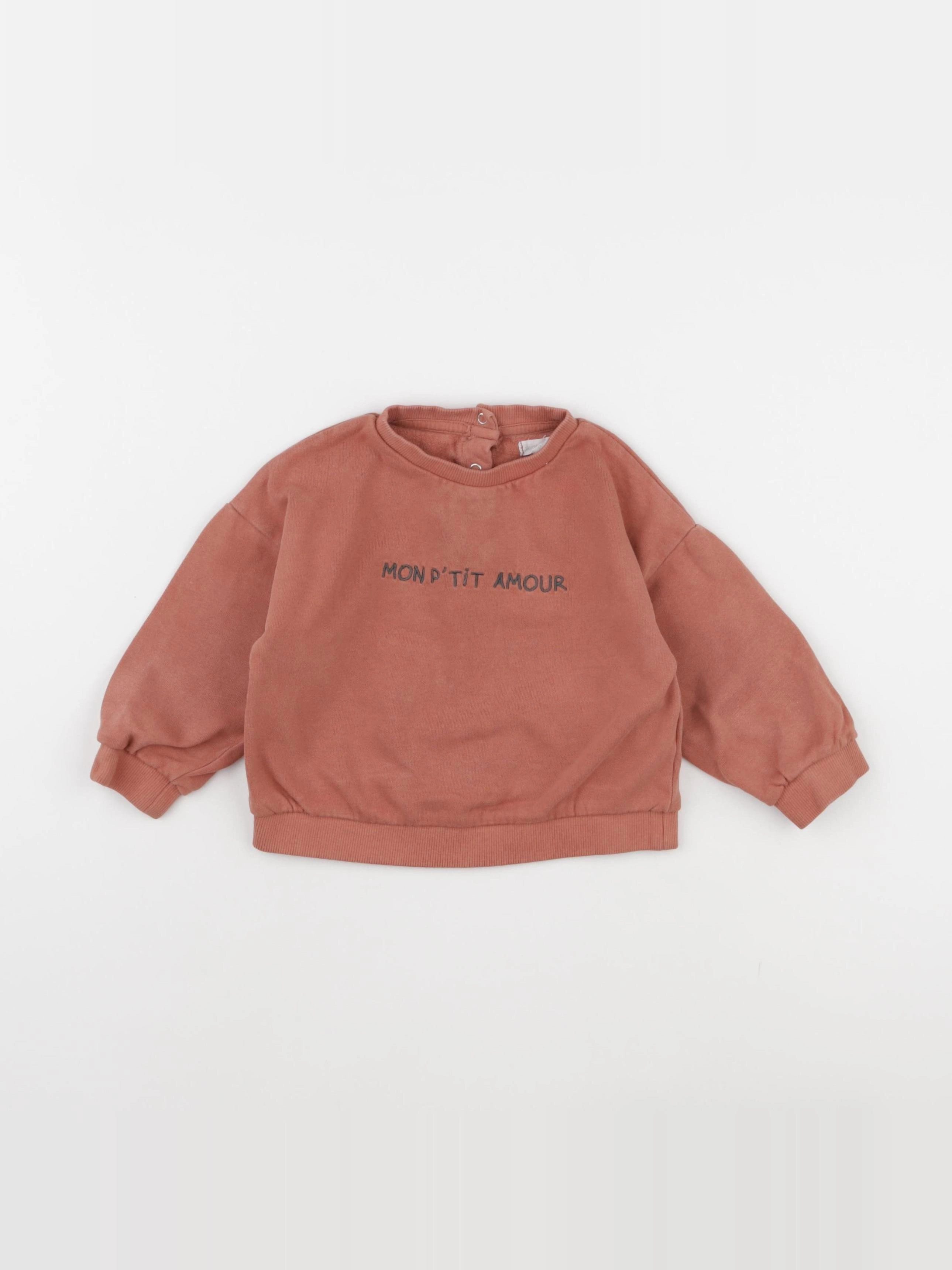 Vertbaudet - sweat rouge - 24 mois