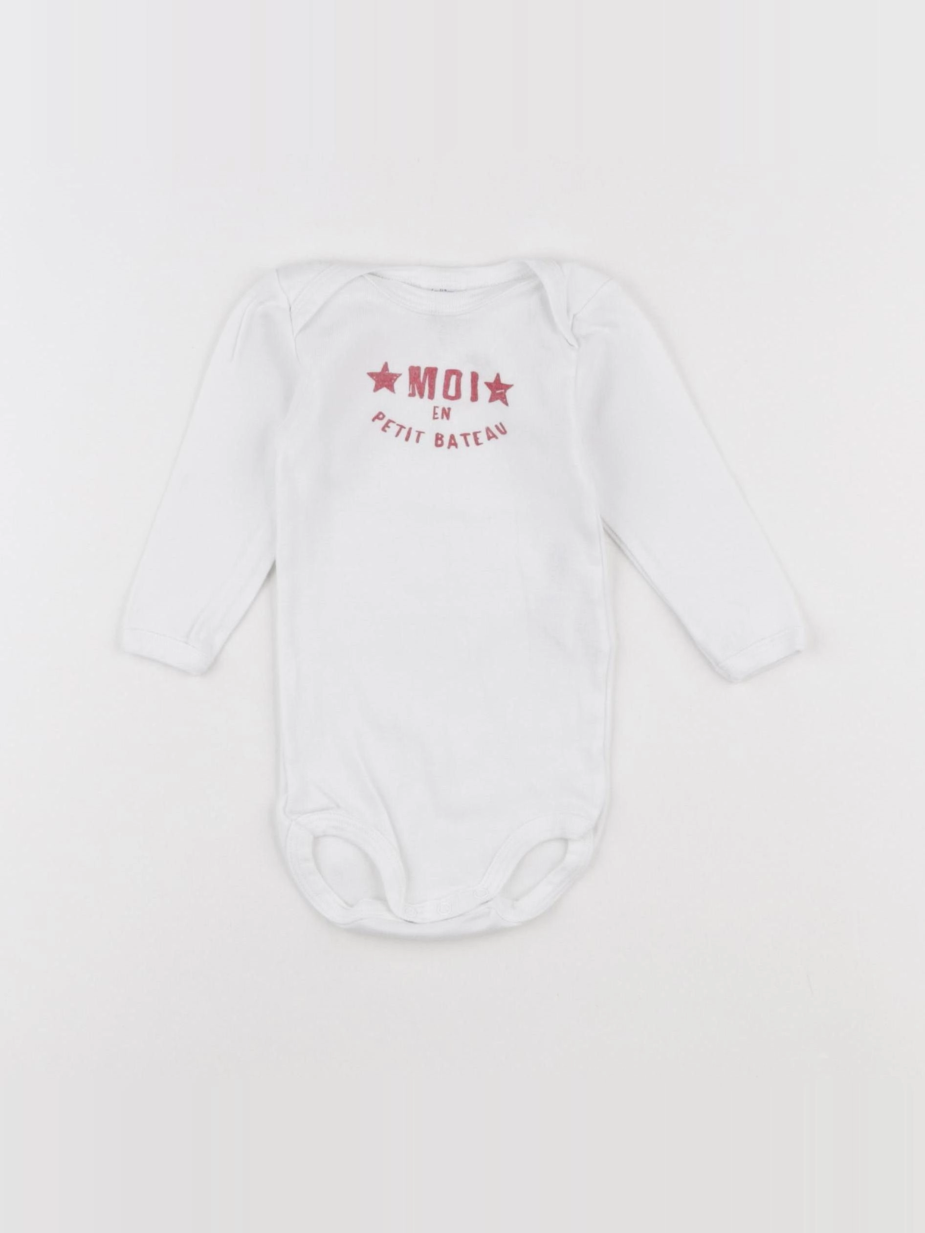 Petit Bateau - body blanc - 6 mois