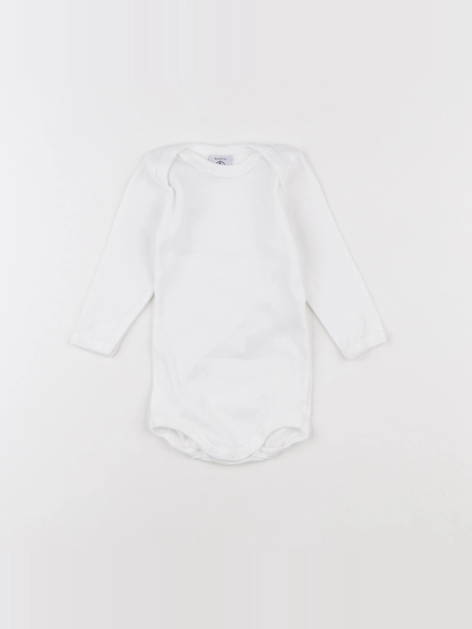Petit Bateau - body blanc - 6 mois