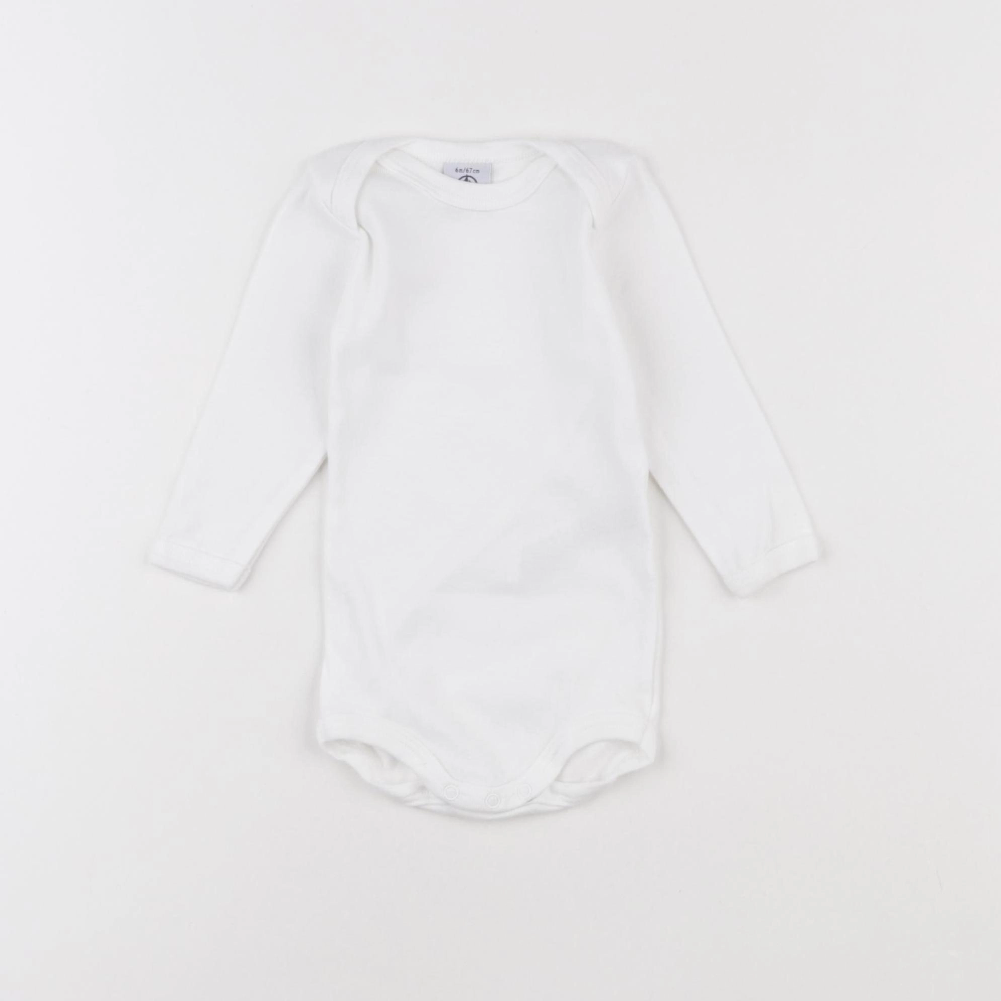 Petit Bateau - body blanc - 6 mois
